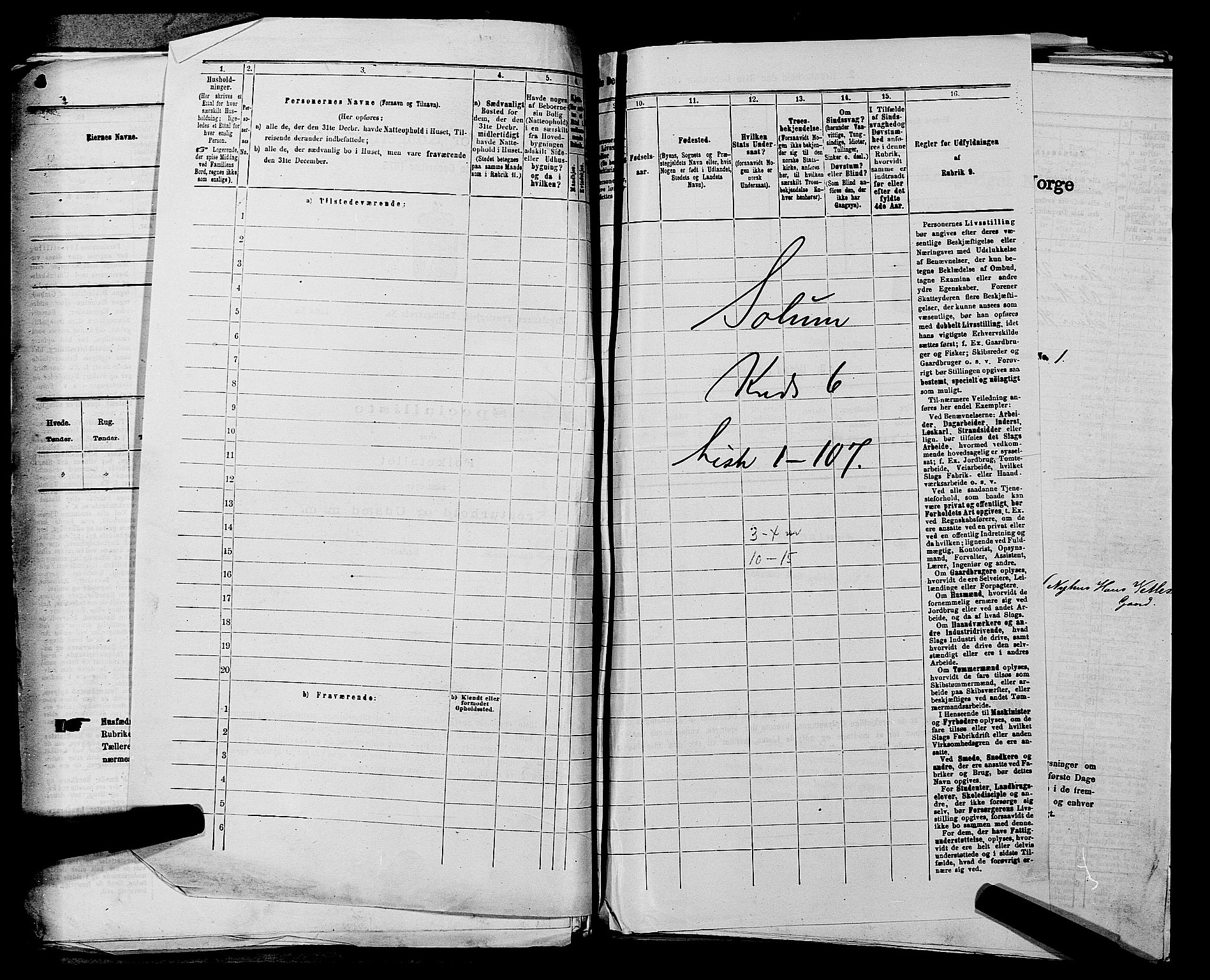 SAKO, 1875 census for 0818P Solum, 1875, p. 991