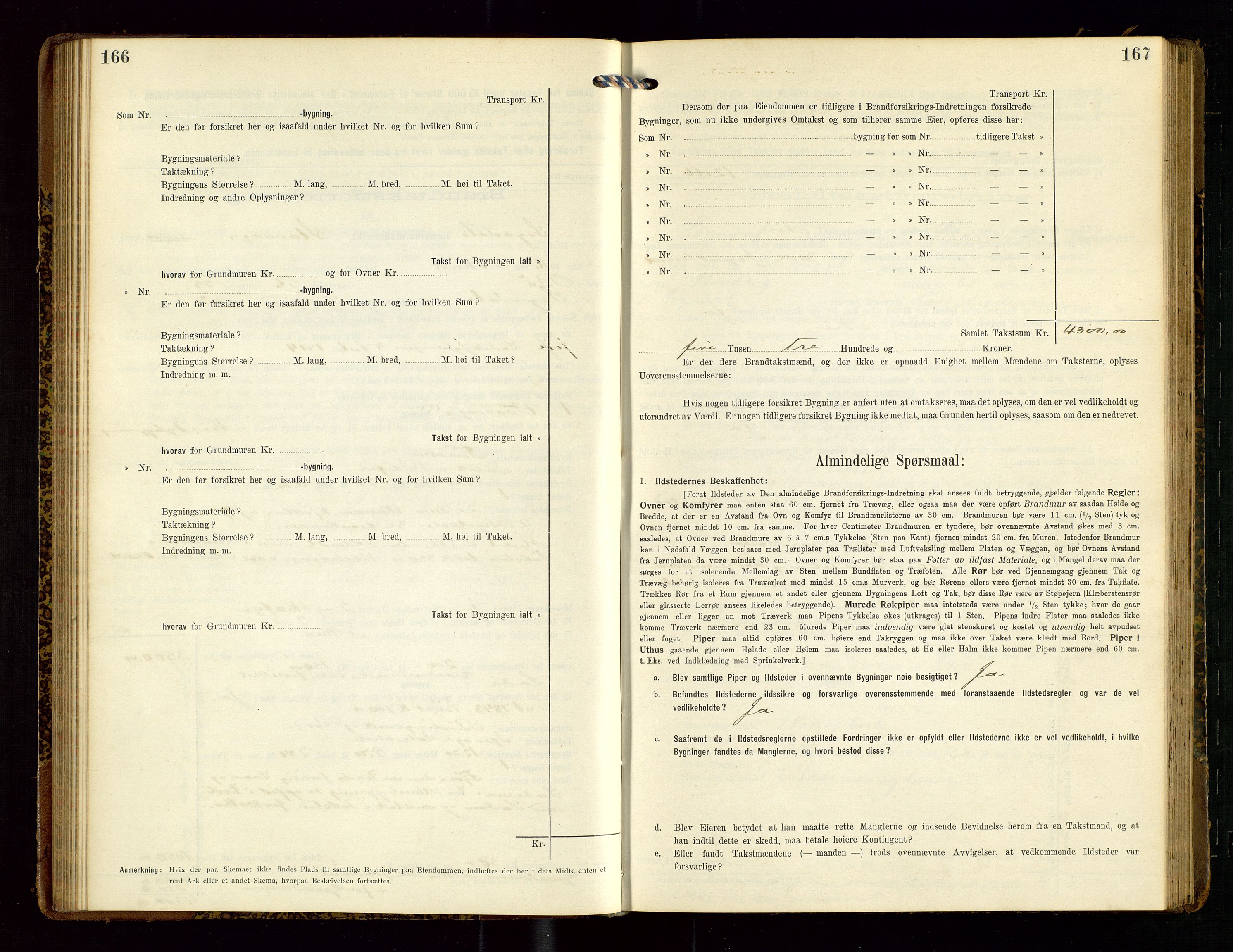 Sokndal lensmannskontor, AV/SAST-A-100417/Gob/L0003: "Brandtakst-Protokol", 1914-1917, p. 166-167