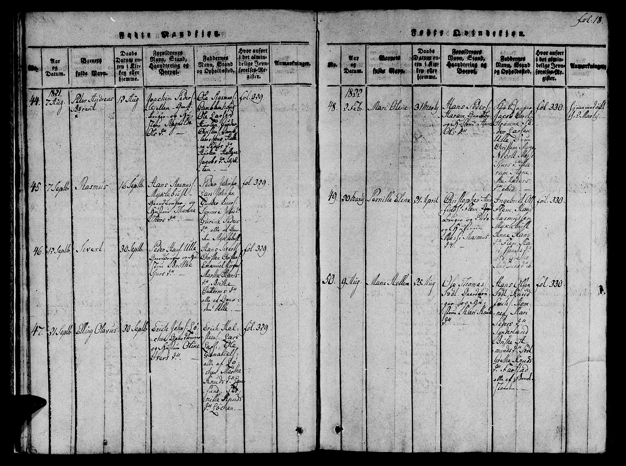 Ministerialprotokoller, klokkerbøker og fødselsregistre - Møre og Romsdal, SAT/A-1454/536/L0495: Parish register (official) no. 536A04, 1818-1847, p. 18