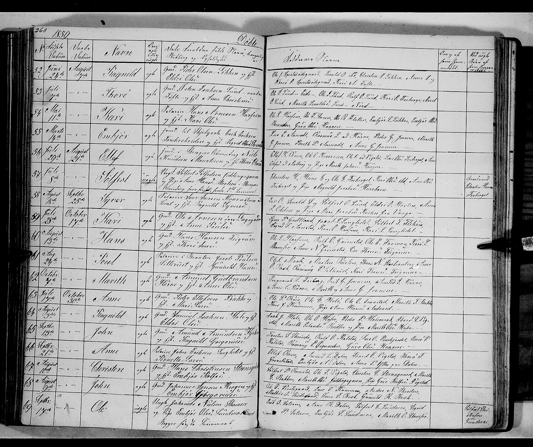 Lom prestekontor, SAH/PREST-070/L/L0004: Parish register (copy) no. 4, 1845-1864, p. 360-361