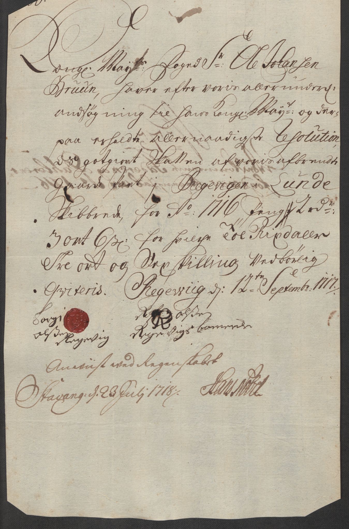 Rentekammeret inntil 1814, Reviderte regnskaper, Fogderegnskap, AV/RA-EA-4092/R46/L2740: Fogderegnskap Jæren og Dalane, 1715-1716, p. 506