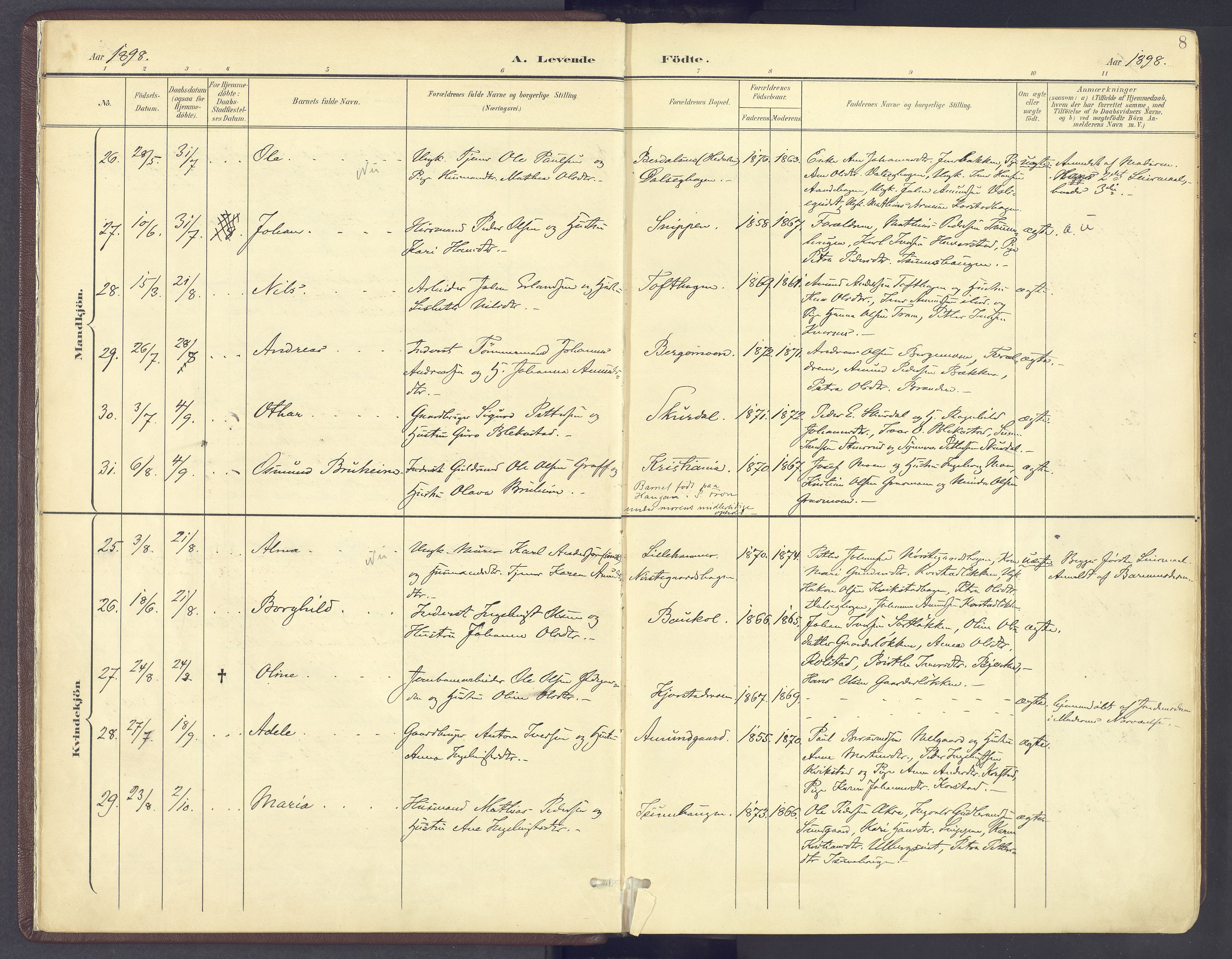 Sør-Fron prestekontor, AV/SAH-PREST-010/H/Ha/Haa/L0004: Parish register (official) no. 4, 1898-1919, p. 8