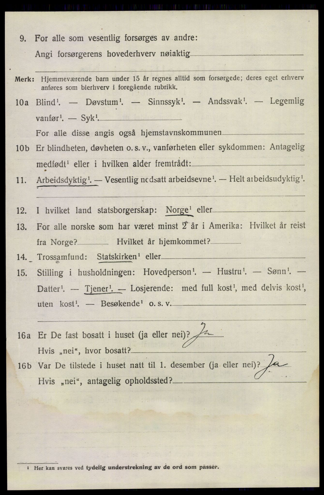 SAKO, 1920 census for Lunde, 1920, p. 1622