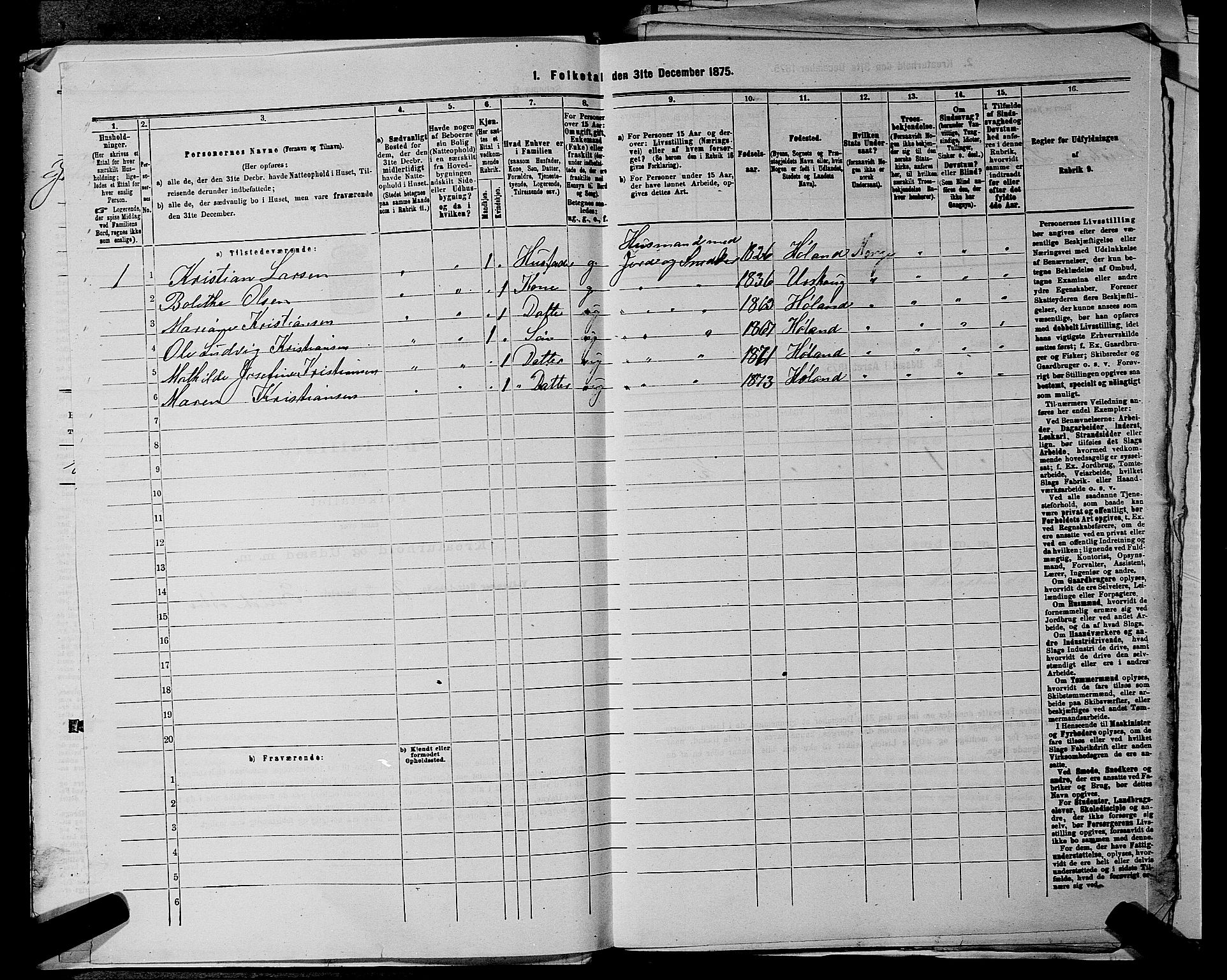 RA, 1875 census for 0221P Høland, 1875, p. 272