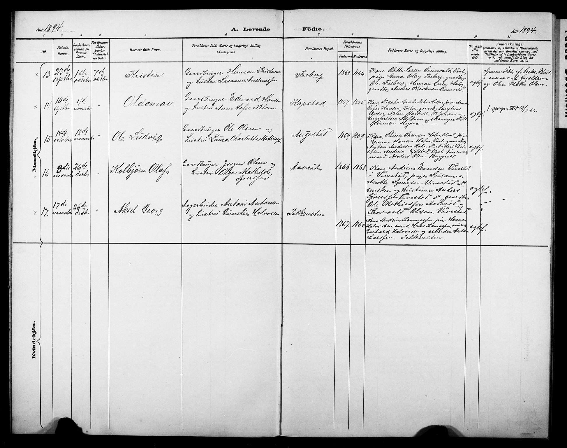 Borre kirkebøker, AV/SAKO-A-338/G/Gb/L0003: Parish register (copy) no. II 3, 1893-1905