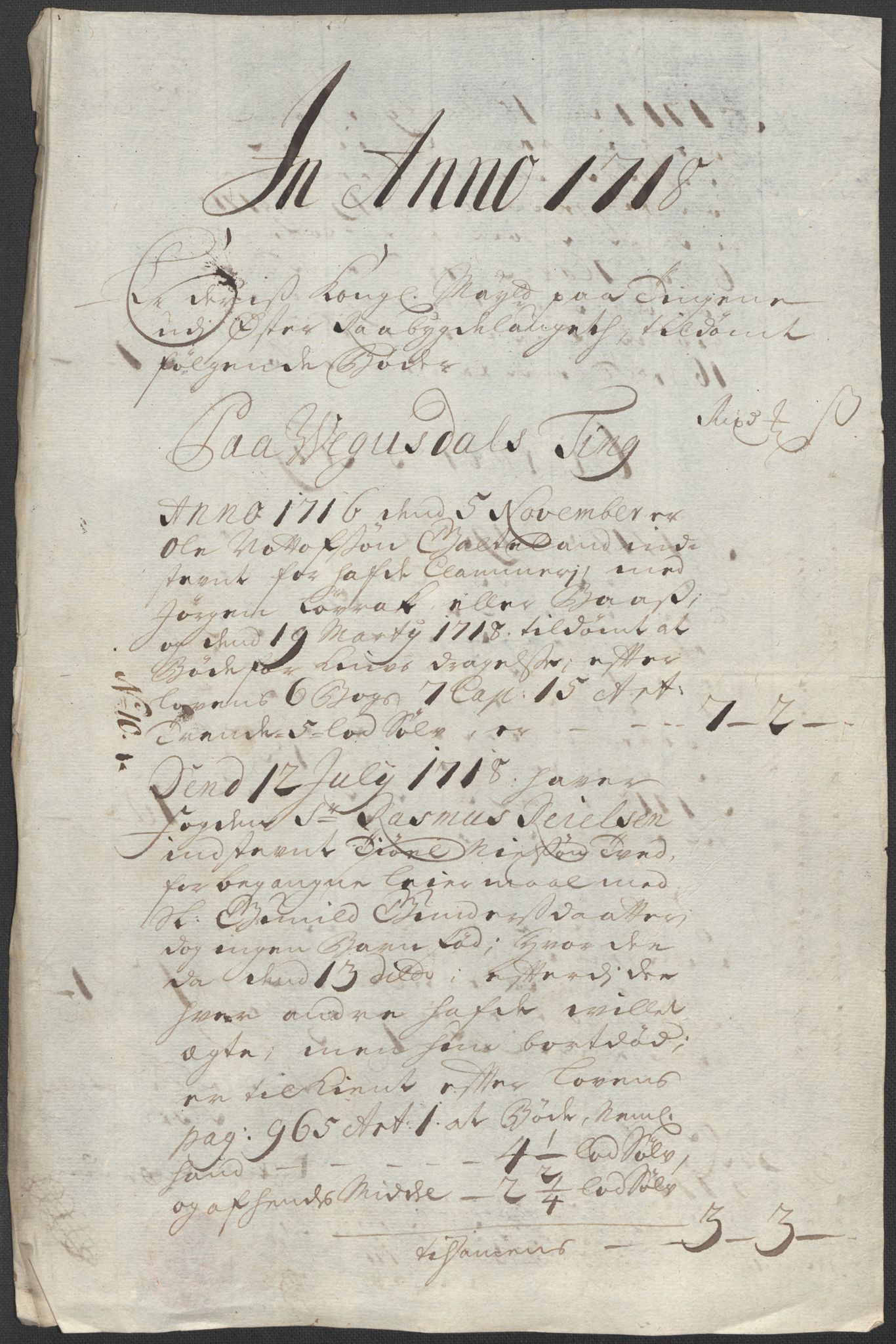 Rentekammeret inntil 1814, Reviderte regnskaper, Fogderegnskap, AV/RA-EA-4092/R40/L2453: Fogderegnskap Råbyggelag, 1718-1719, p. 101