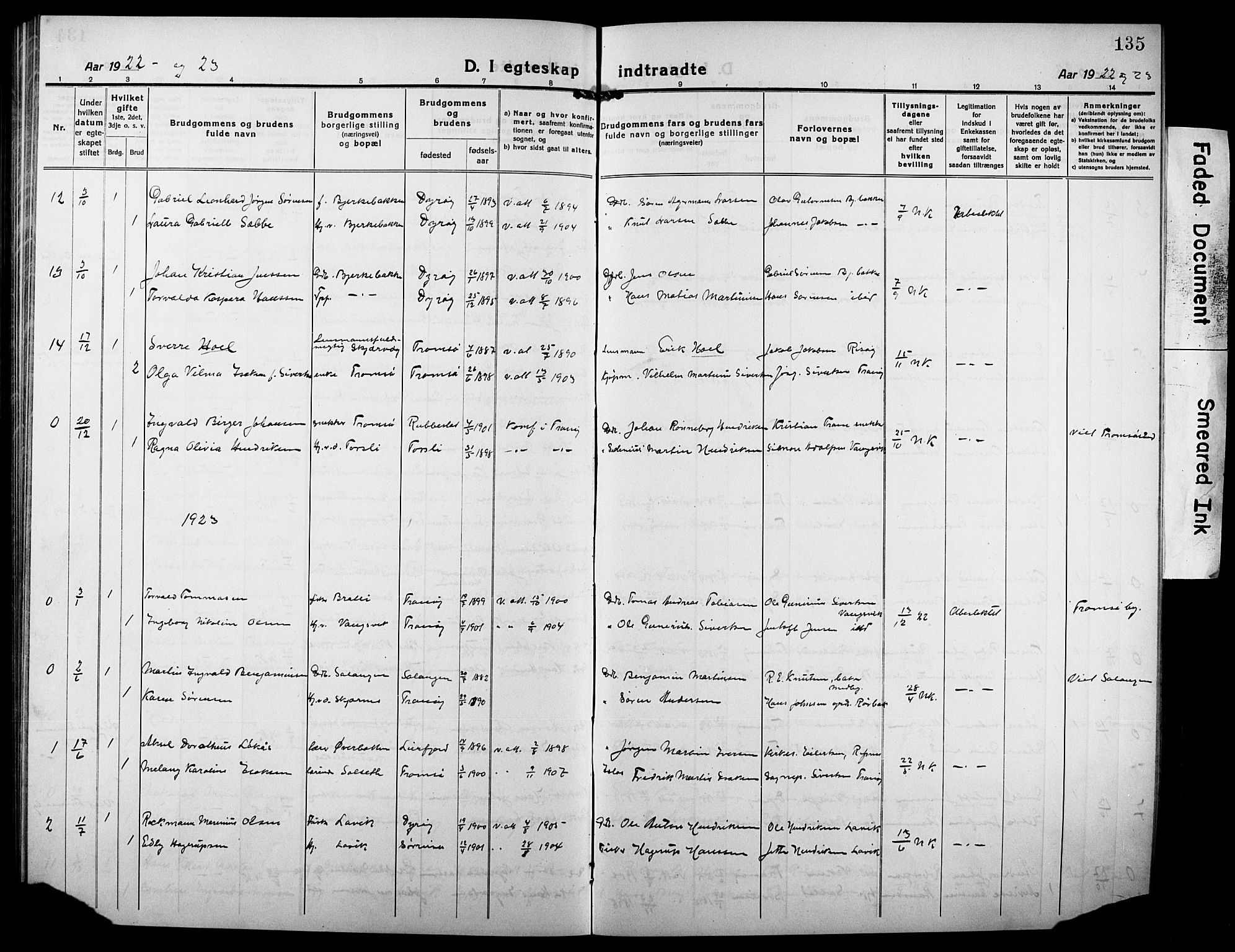 Tranøy sokneprestkontor, AV/SATØ-S-1313/I/Ia/Iab/L0006klokker: Parish register (copy) no. 6, 1919-1932, p. 135