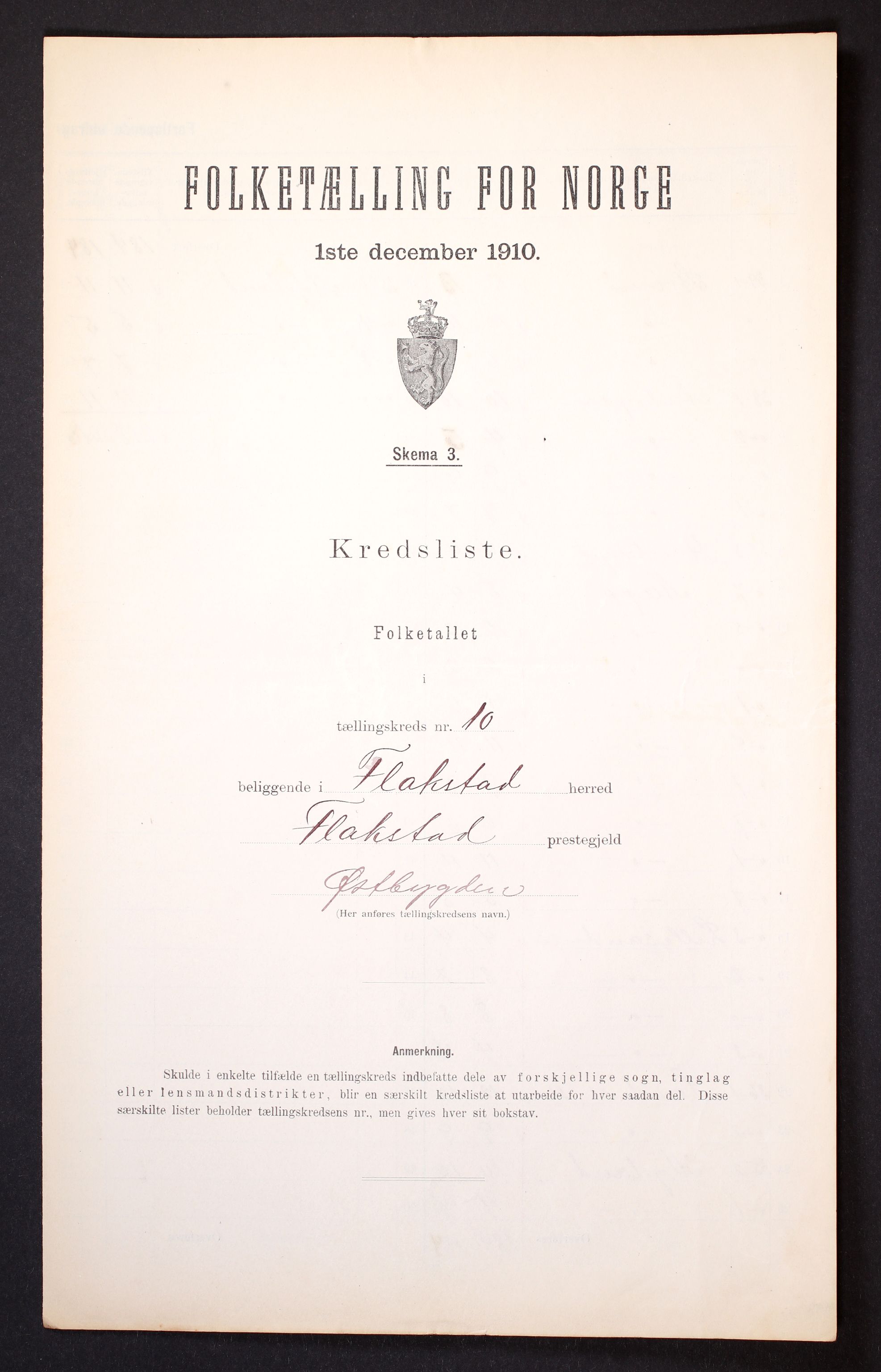 RA, 1910 census for Flakstad, 1910, p. 31