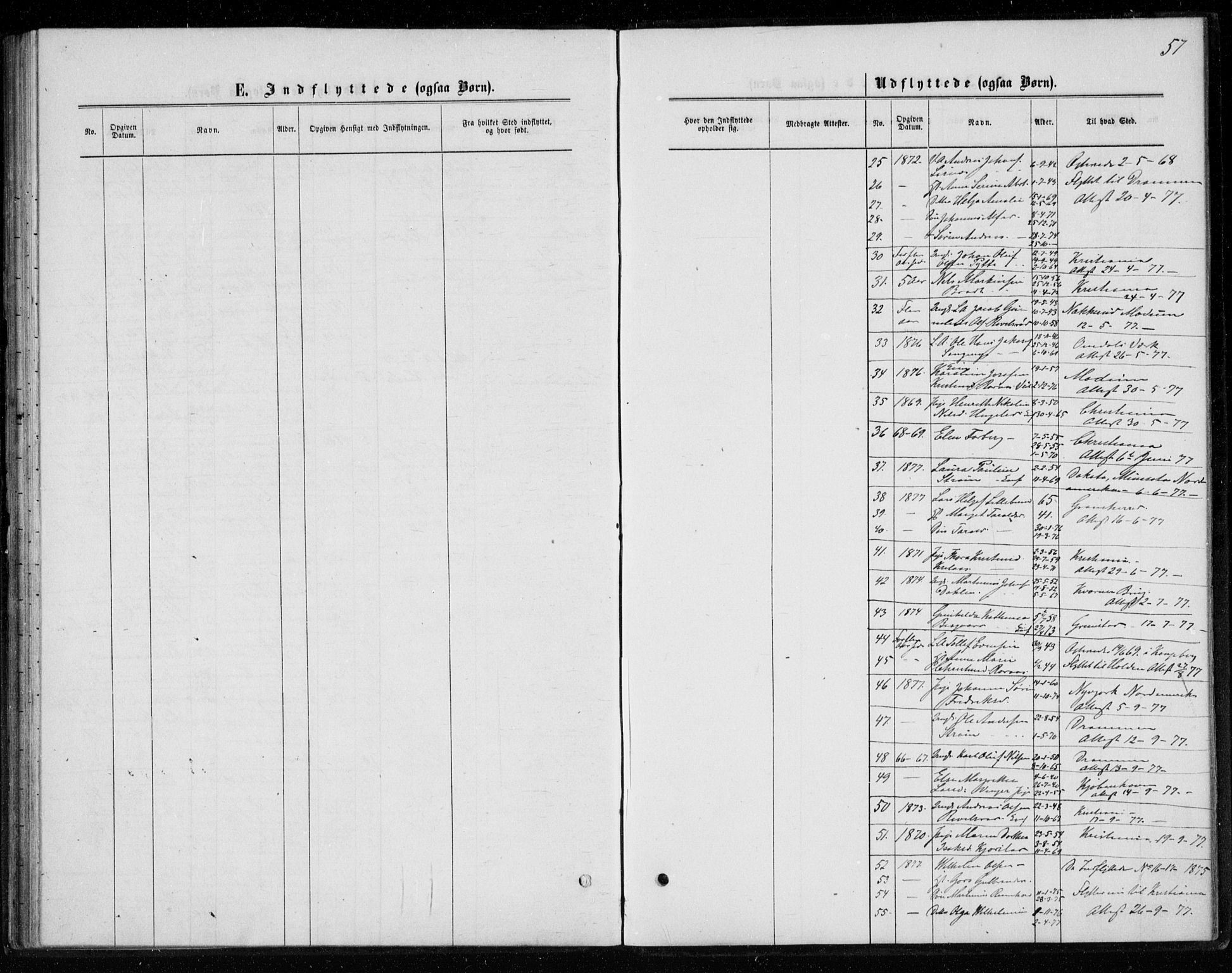 Kongsberg kirkebøker, AV/SAKO-A-22/G/Ga/L0004: Parish register (copy) no. 4, 1876-1877, p. 57