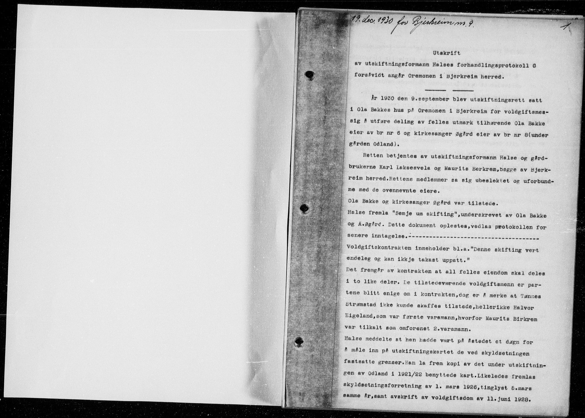 Dalane sorenskriveri, AV/SAST-A-100309/001/4/41/41BE/L0033: Mortgage book no. 37, 1930-1932, Deed date: 19.12.1930