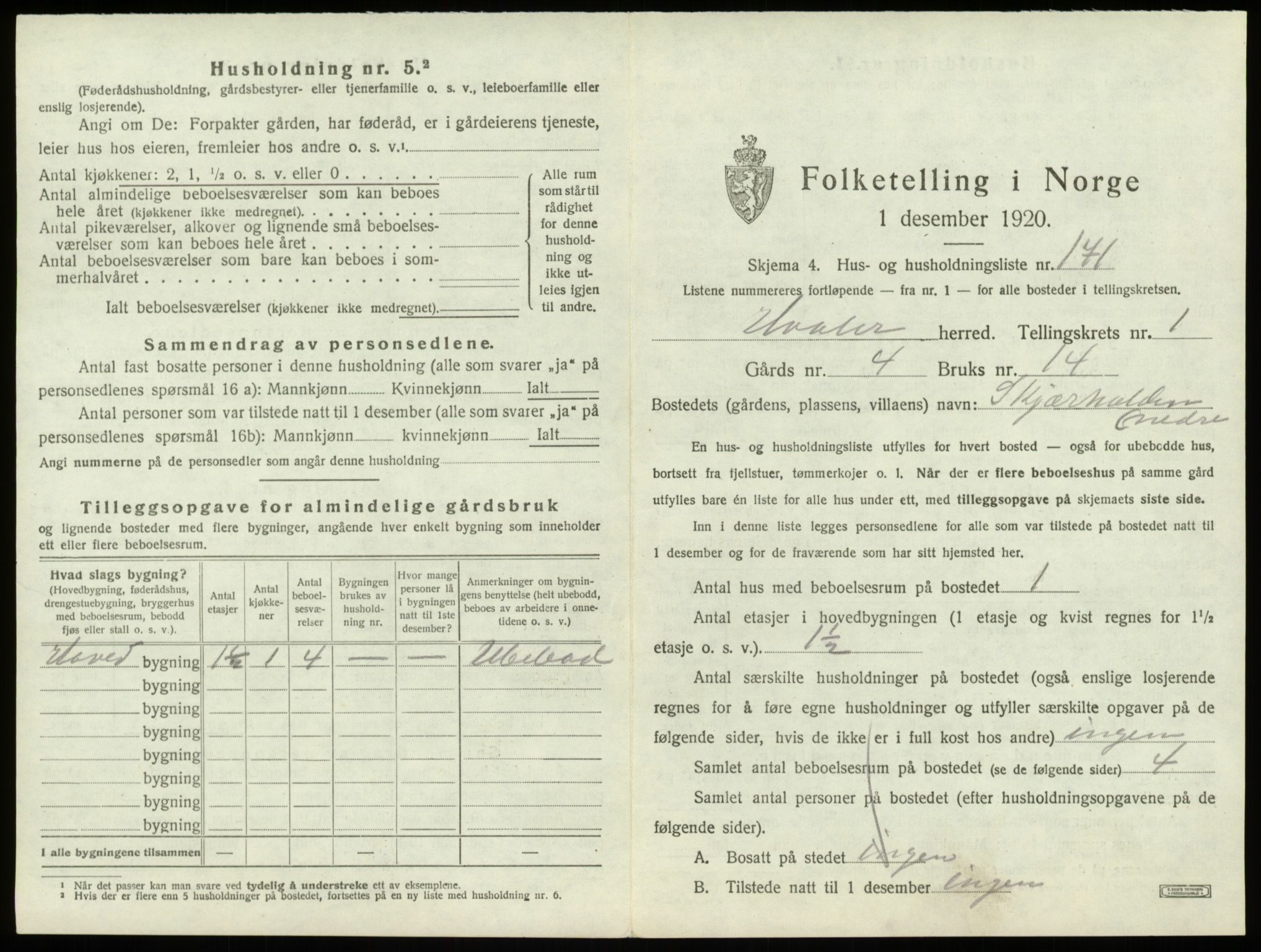 SAO, 1920 census for Hvaler, 1920, p. 382