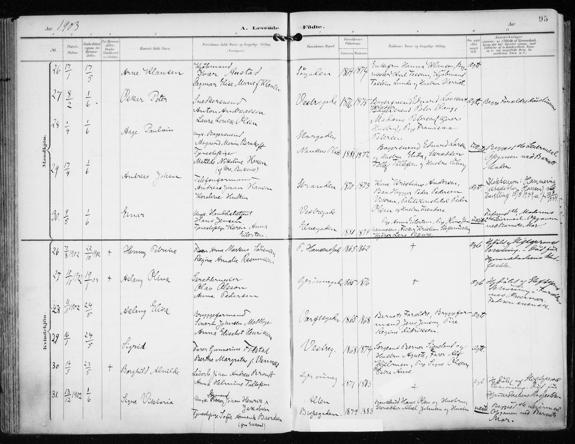 Tromsø sokneprestkontor/stiftsprosti/domprosti, AV/SATØ-S-1343/G/Ga/L0016kirke: Parish register (official) no. 16, 1899-1906, p. 95