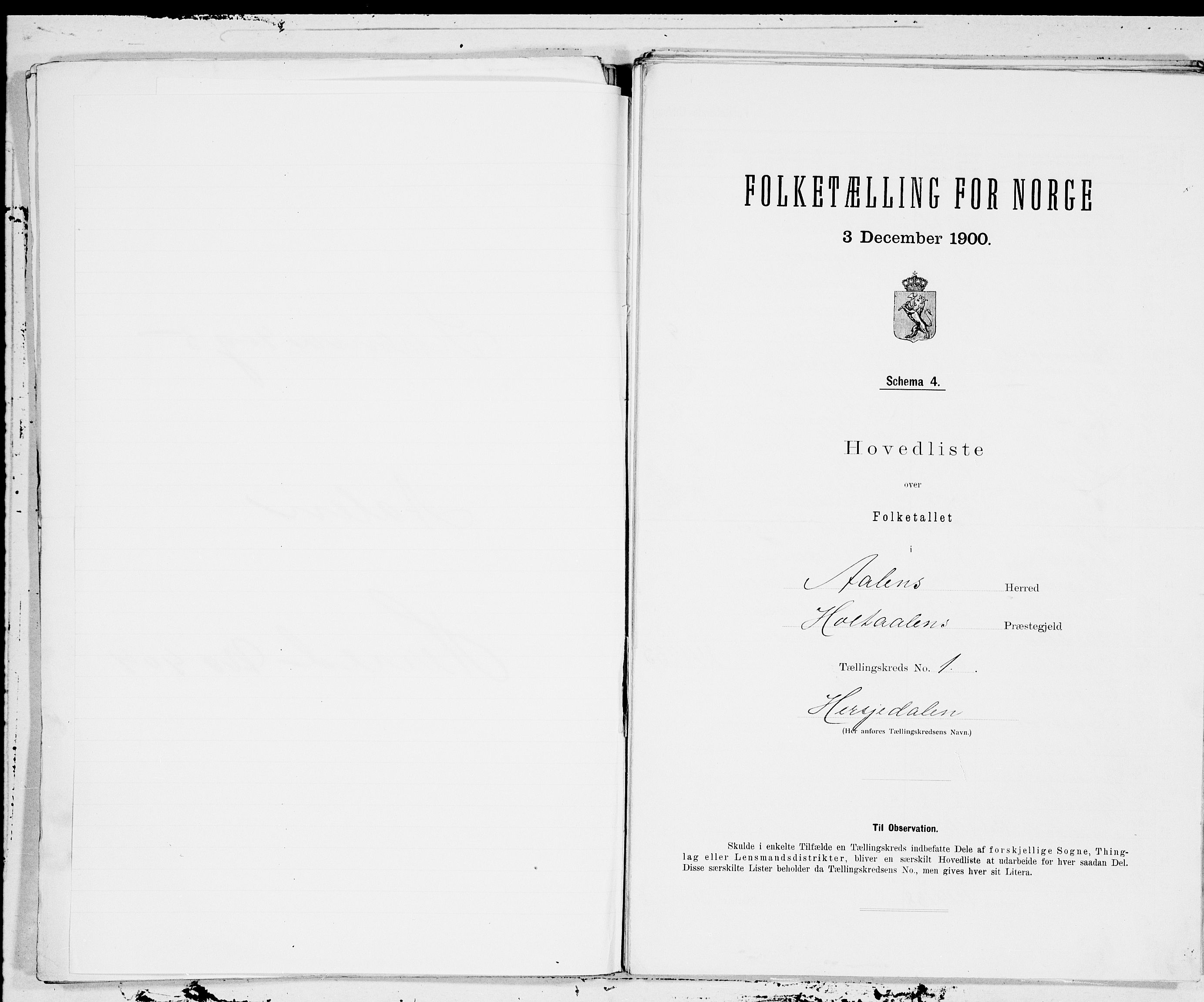 SAT, 1900 census for Ålen, 1900, p. 2