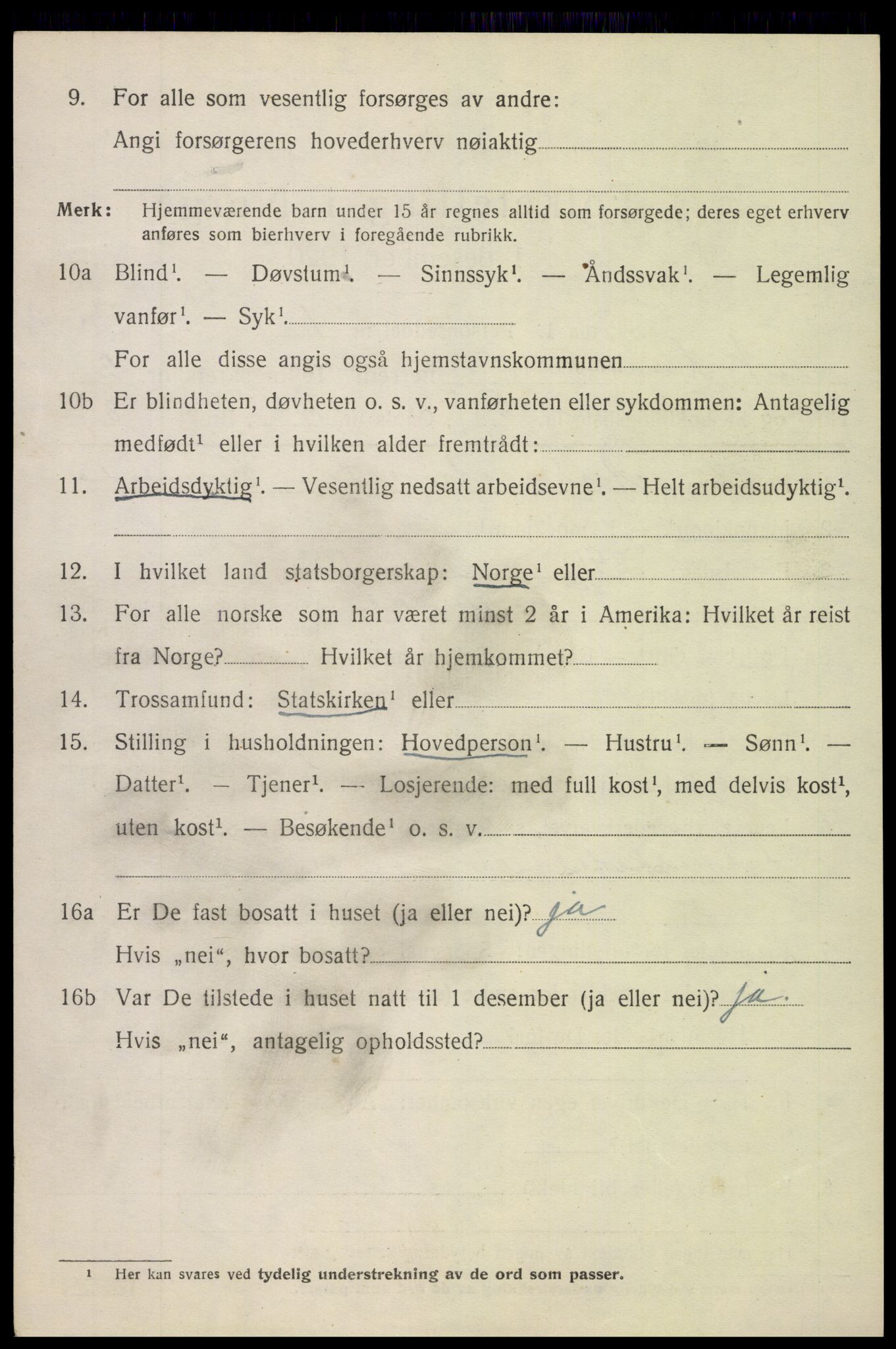 SAH, 1920 census for Nordre Land, 1920, p. 1691