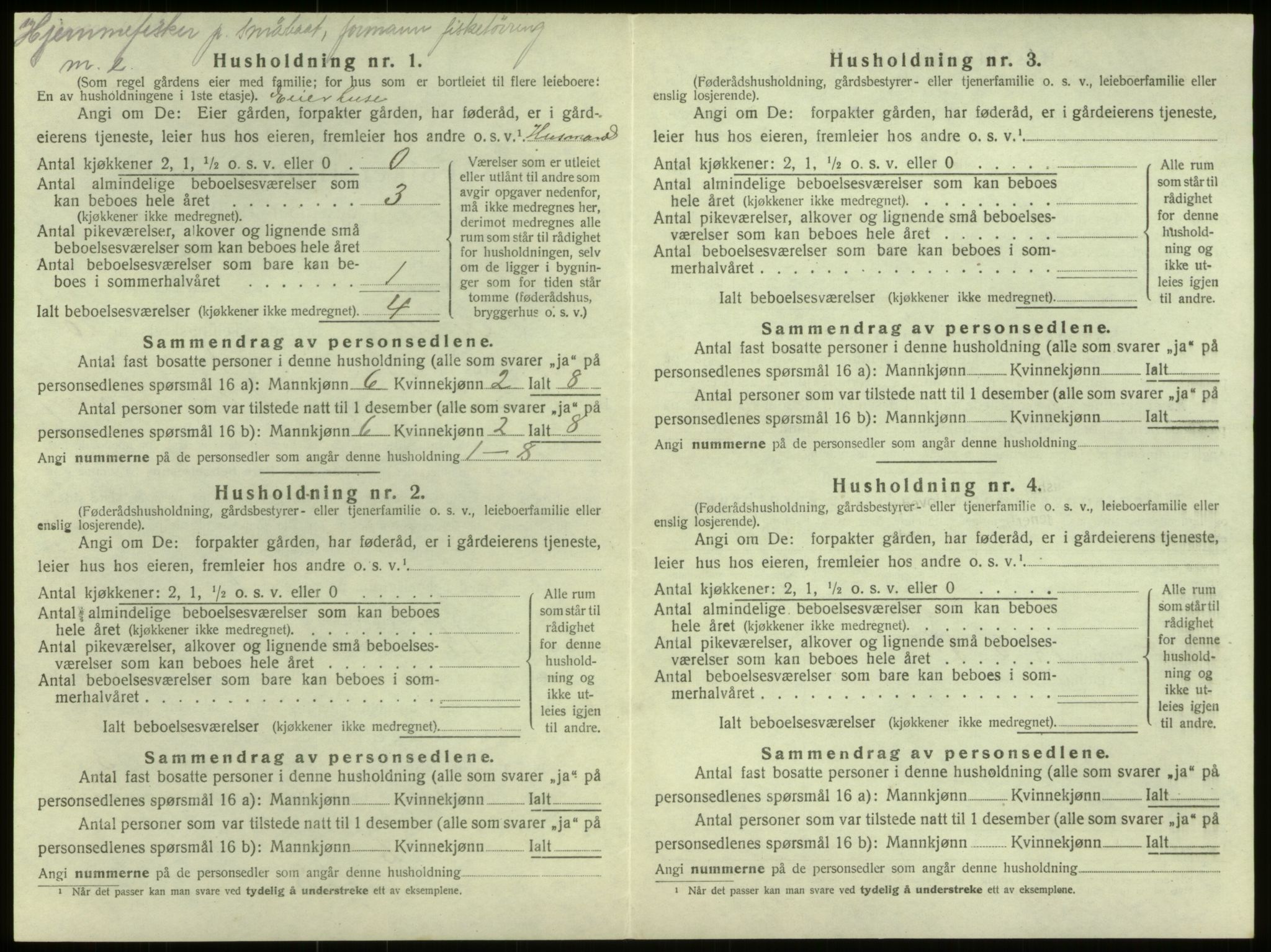 SAB, 1920 census for Selje, 1920, p. 1167