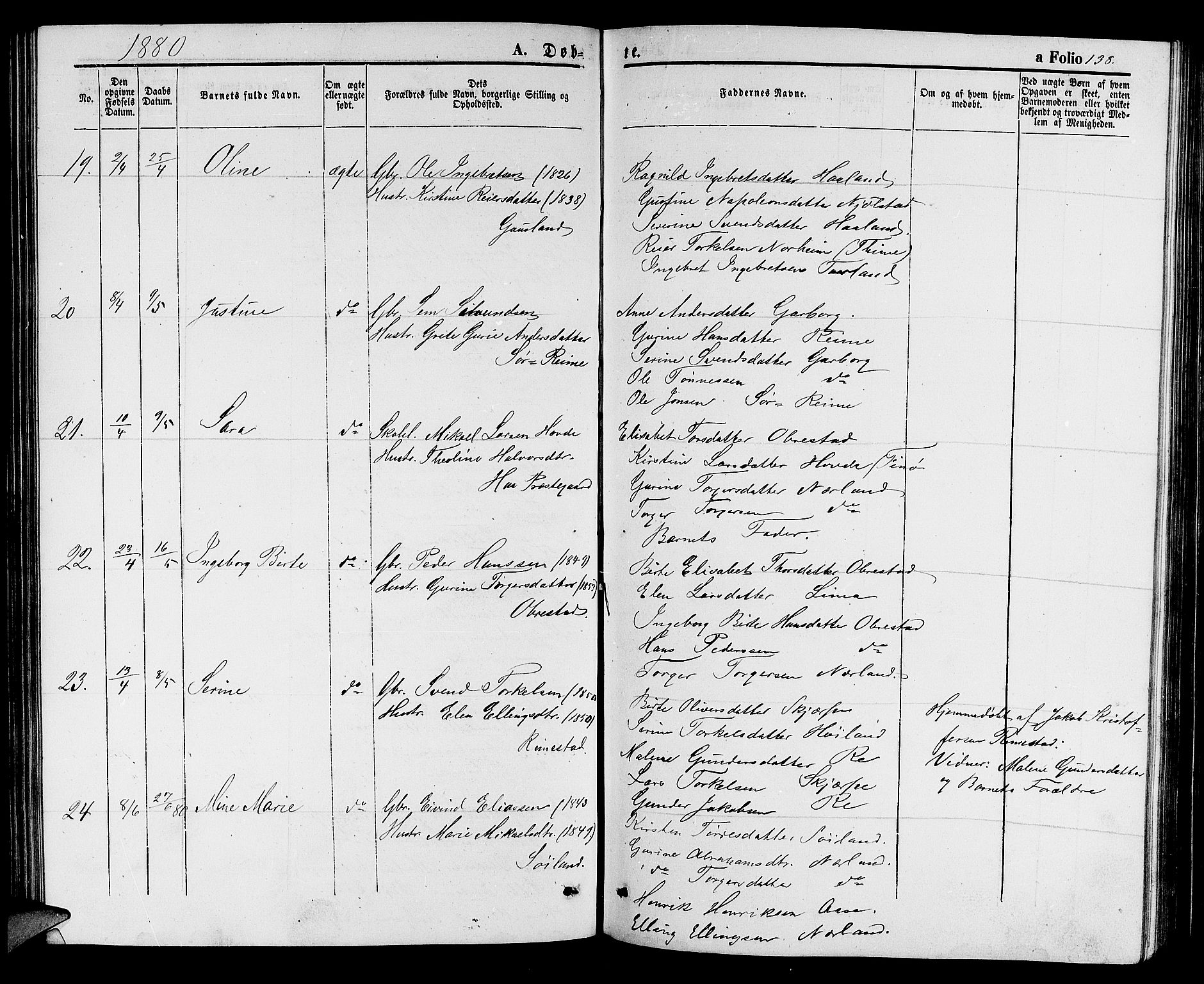 Hå sokneprestkontor, AV/SAST-A-101801/001/30BB/L0001: Parish register (copy) no. B 1, 1854-1883, p. 138