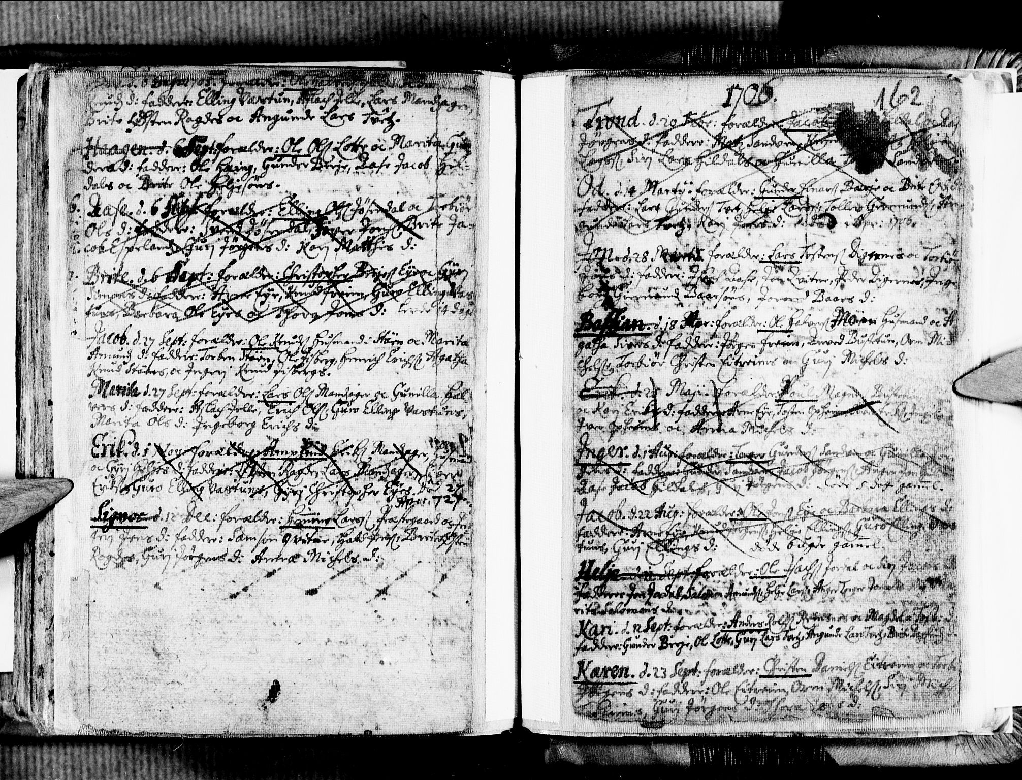 Ullensvang sokneprestembete, SAB/A-78701/H/Haa: Parish register (official) no. A 1 /3, 1676-1719, p. 162