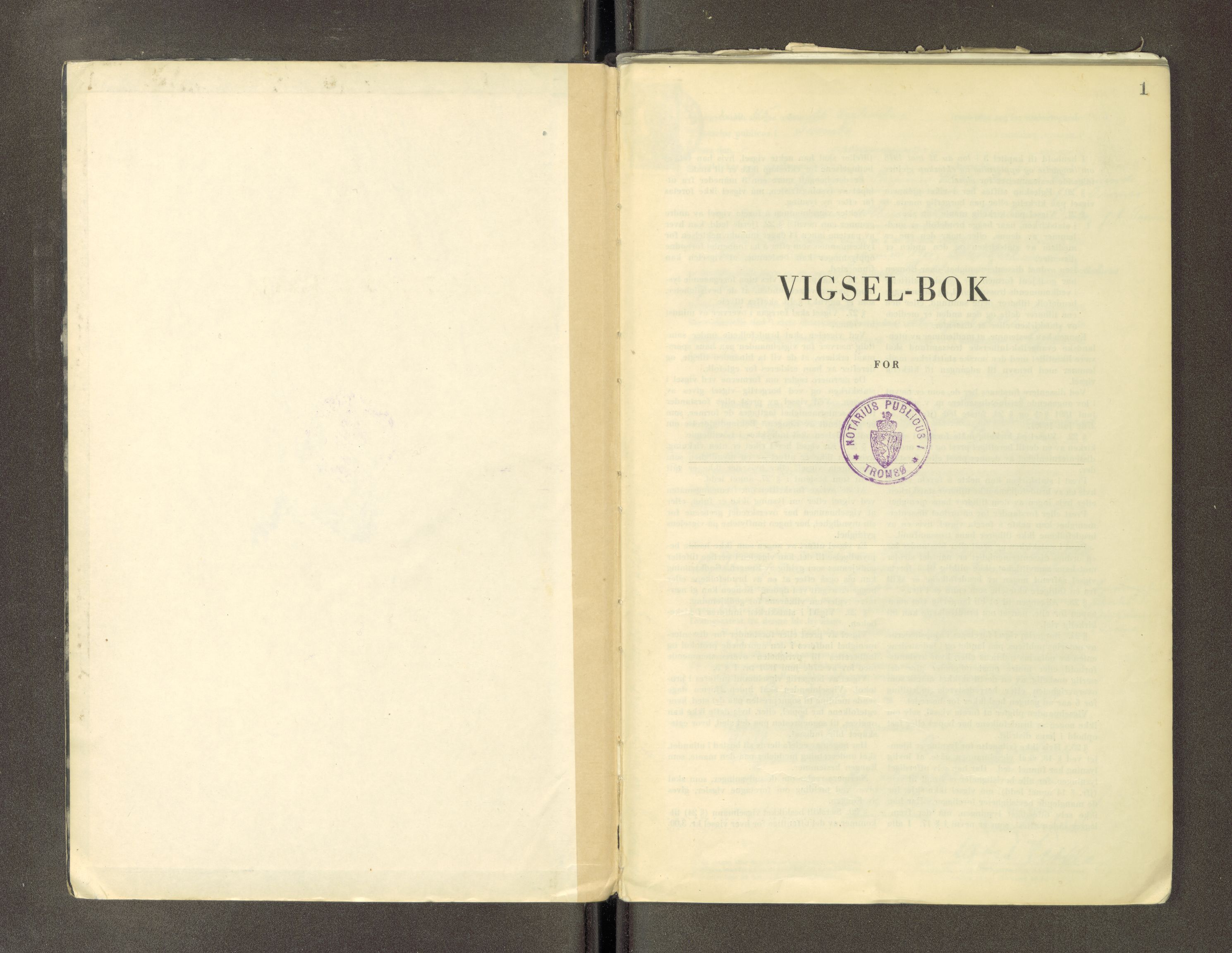 Tromsø byfogd/byrett, AV/SATØ-SATØ-0063/1/Ob/Obc/L0987: Vigselsbok, 1945-1949, p. 1