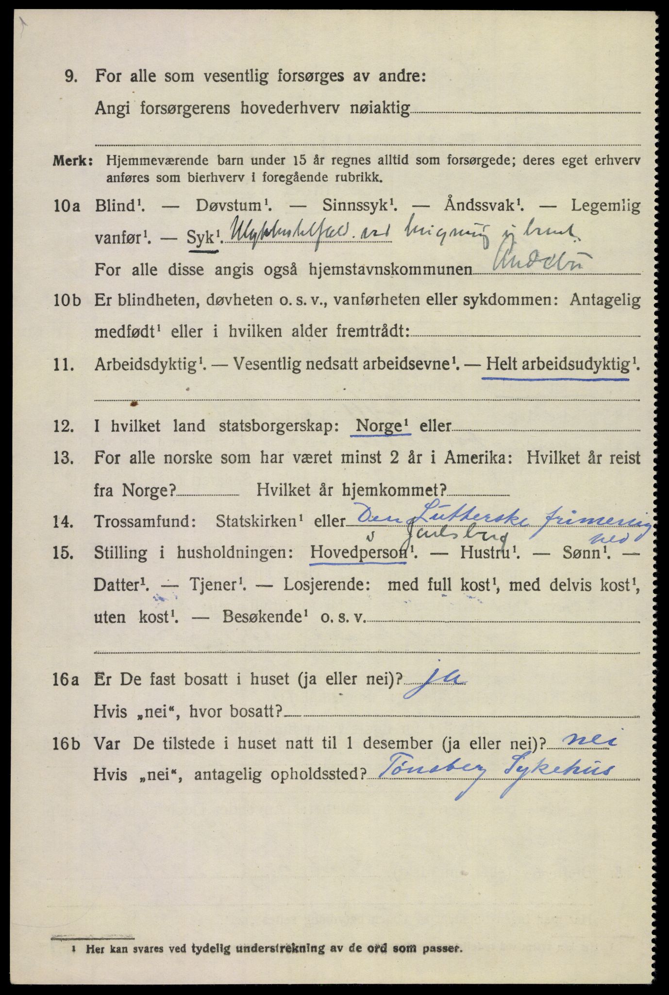 SAKO, 1920 census for Andebu, 1920, p. 2805