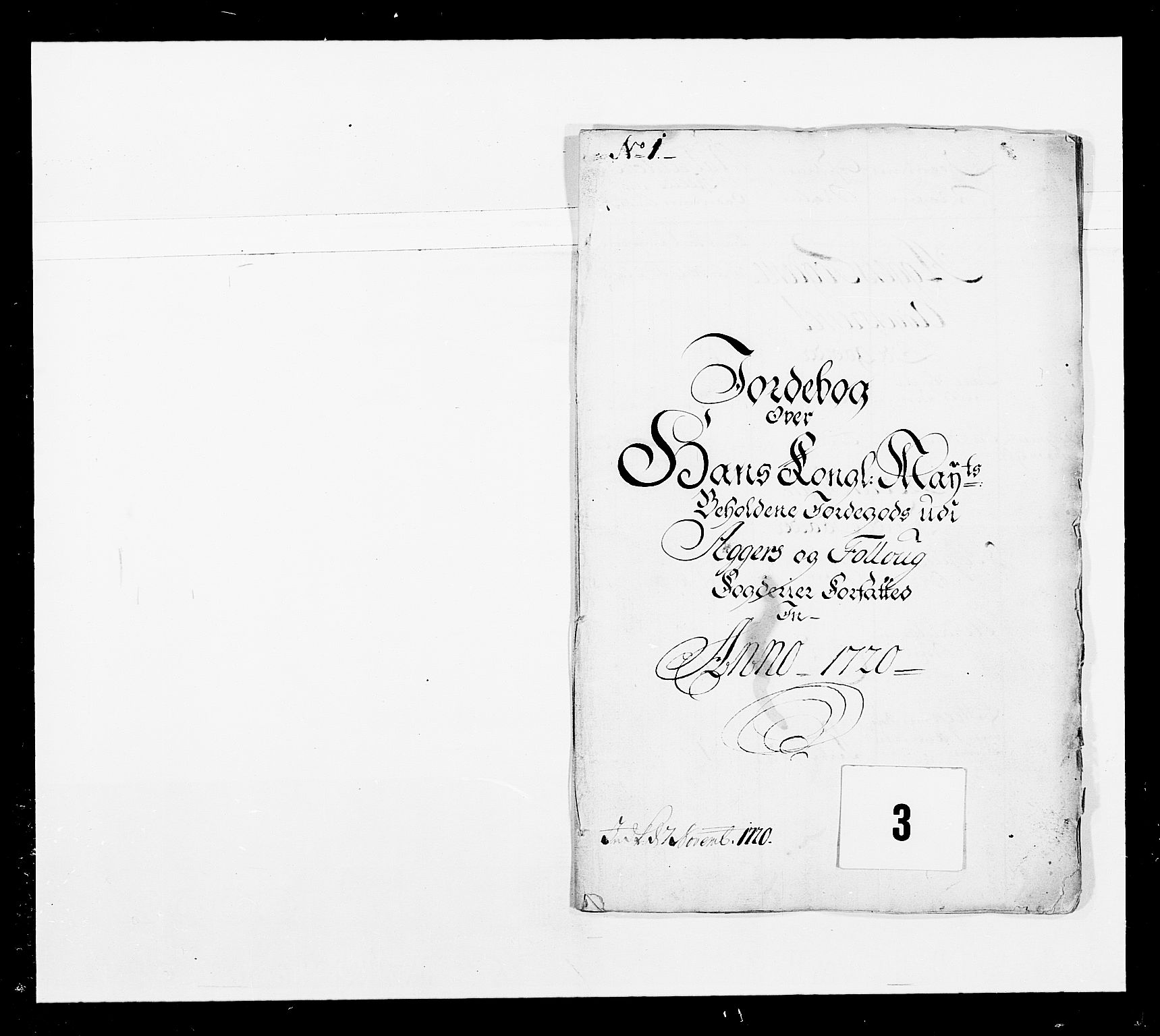 Stattholderembetet 1572-1771, AV/RA-EA-2870/Ek/L0038/0001: Jordebøker o.a. 1720-1728 vedkommende krongodset: / Krongods i Akershus bispedømme og Kristiansand bispedømme, 1720-1722, p. 3