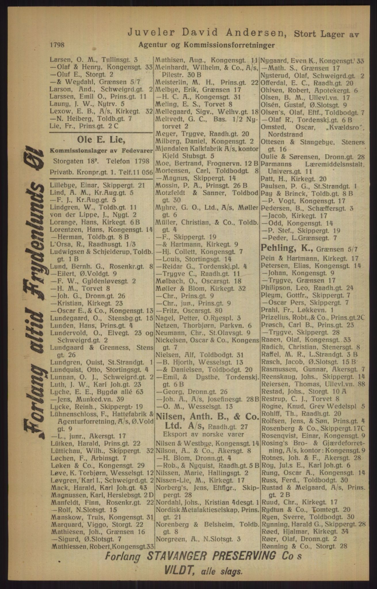 Kristiania/Oslo adressebok, PUBL/-, 1915, p. 1798