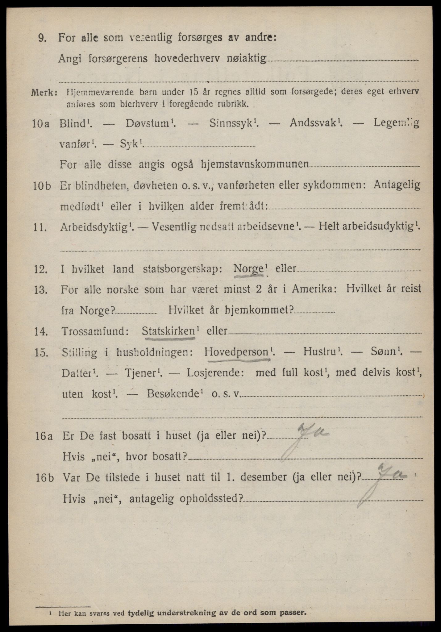 SAT, 1920 census for Vatne, 1920, p. 1857