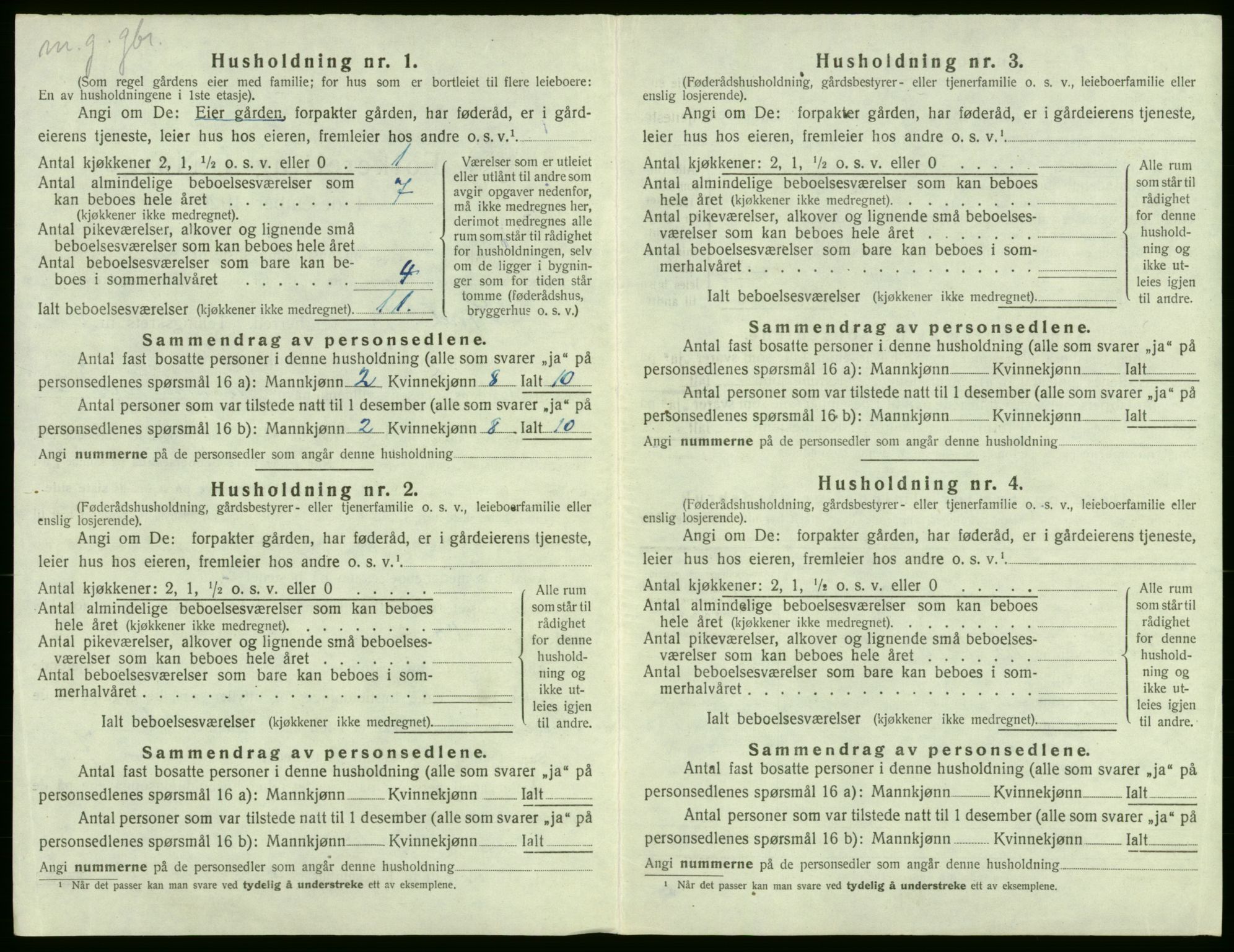 SAB, 1920 census for Stord, 1920, p. 223