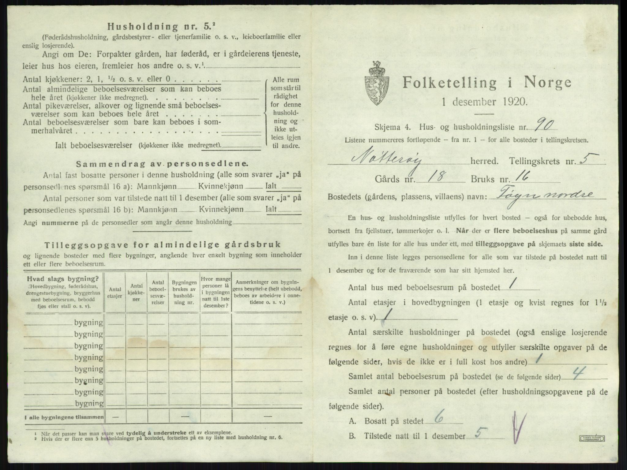 SAKO, 1920 census for Nøtterøy, 1920, p. 1050