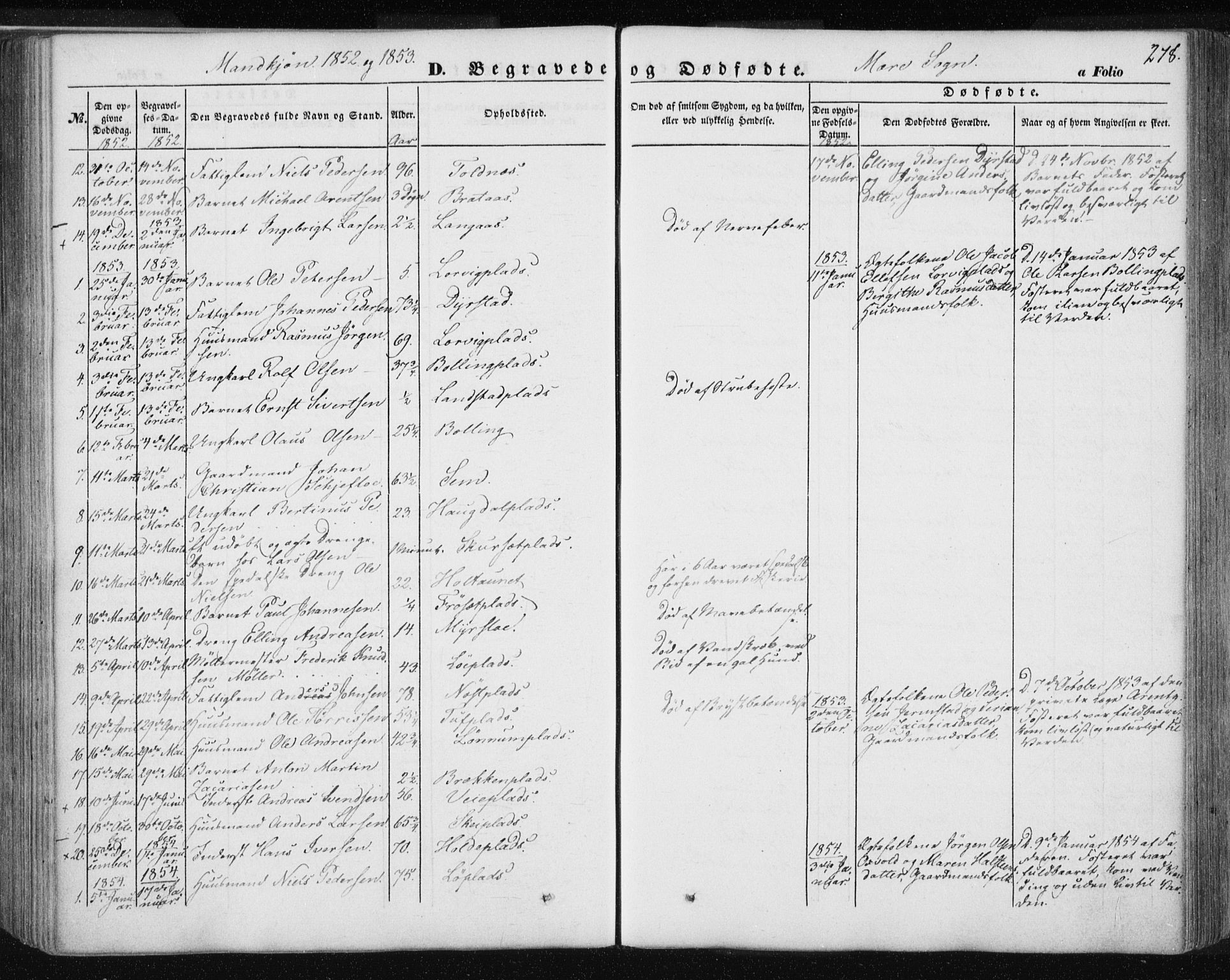 Ministerialprotokoller, klokkerbøker og fødselsregistre - Nord-Trøndelag, AV/SAT-A-1458/735/L0342: Parish register (official) no. 735A07 /1, 1849-1862, p. 278