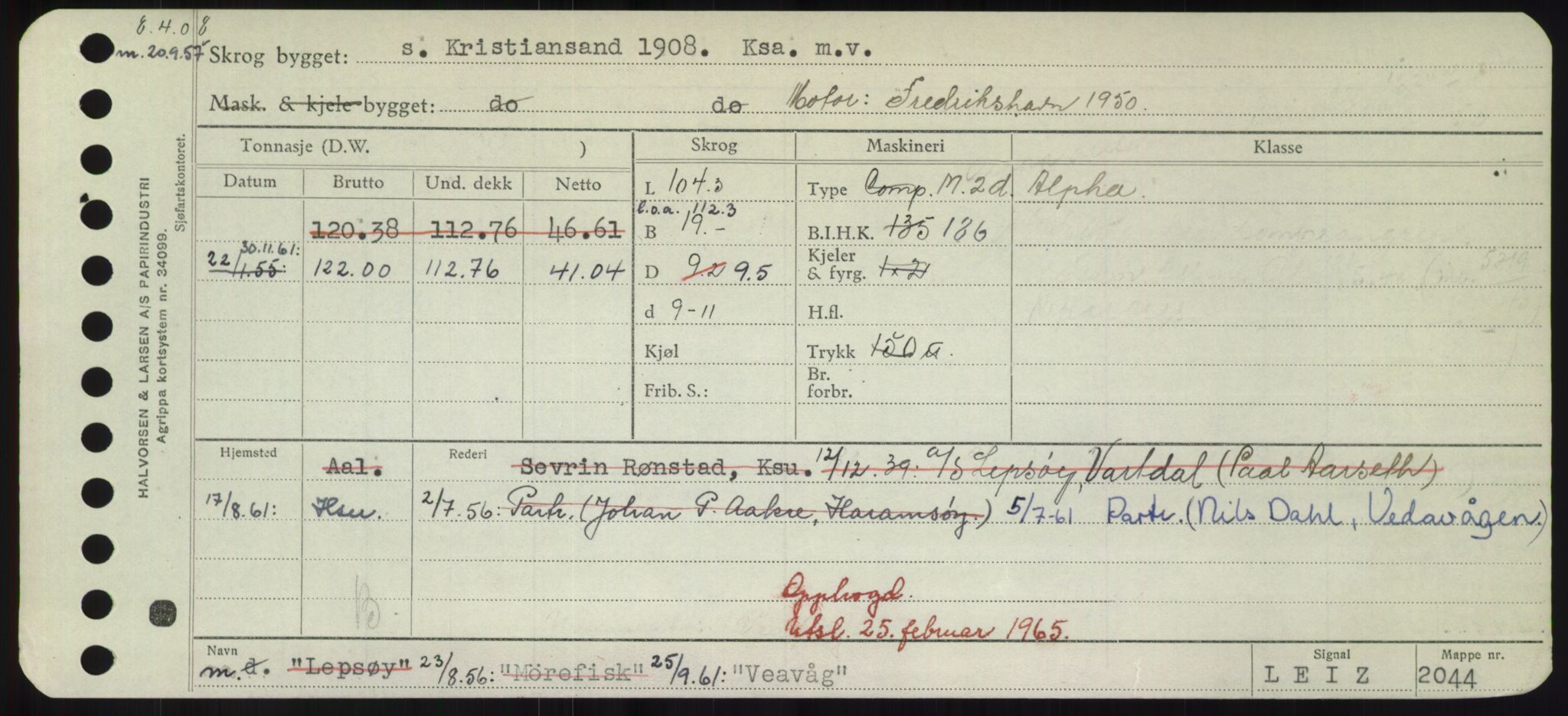 Sjøfartsdirektoratet med forløpere, Skipsmålingen, AV/RA-S-1627/H/Hd/L0040: Fartøy, U-Ve, p. 443