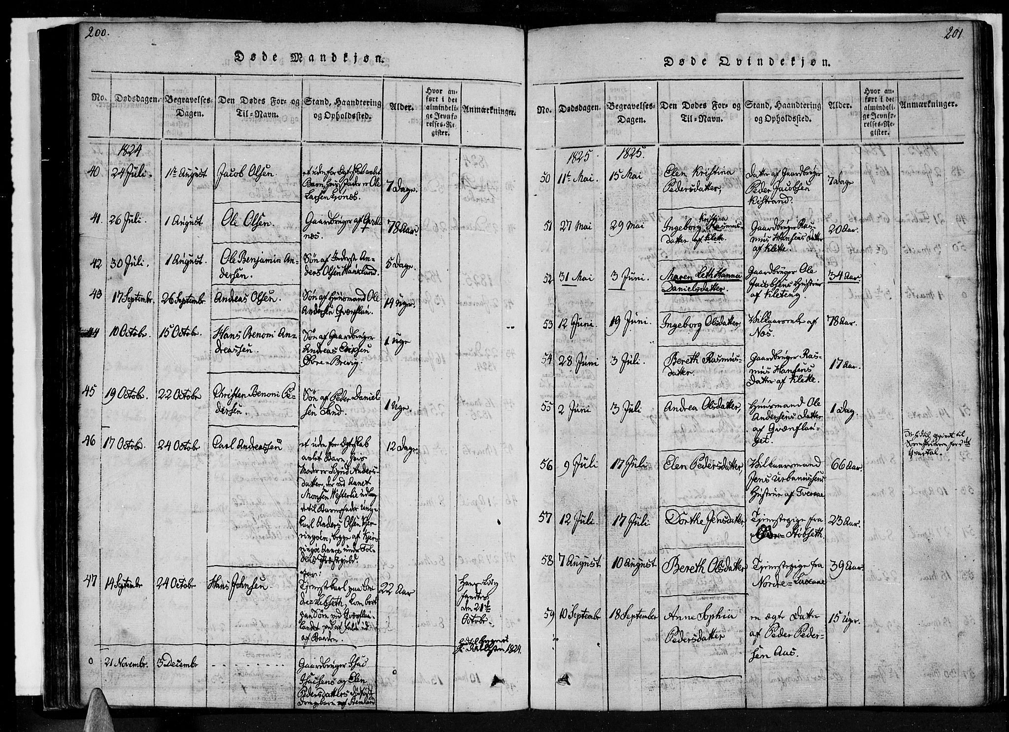 Ministerialprotokoller, klokkerbøker og fødselsregistre - Nordland, SAT/A-1459/852/L0736: Parish register (official) no. 852A06, 1820-1833, p. 200-201