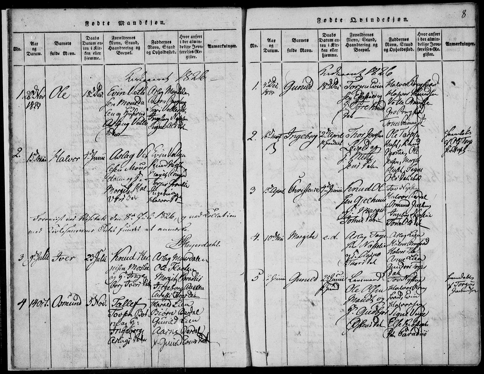 Vinje kirkebøker, SAKO/A-312/F/Fb/L0001: Parish register (official) no. II 1, 1814-1843, p. 8