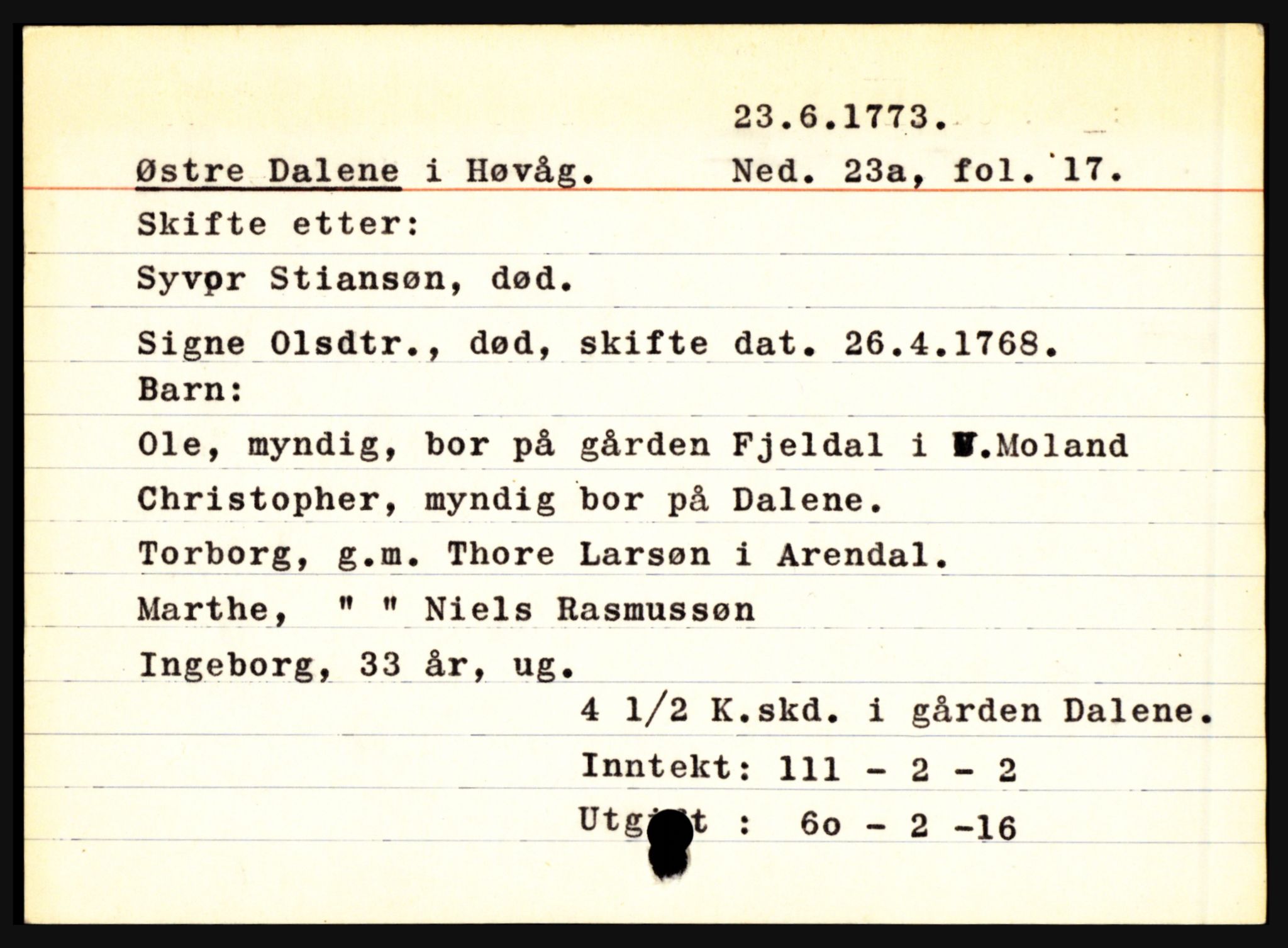 Nedenes sorenskriveri før 1824, AV/SAK-1221-0007/H, p. 5215