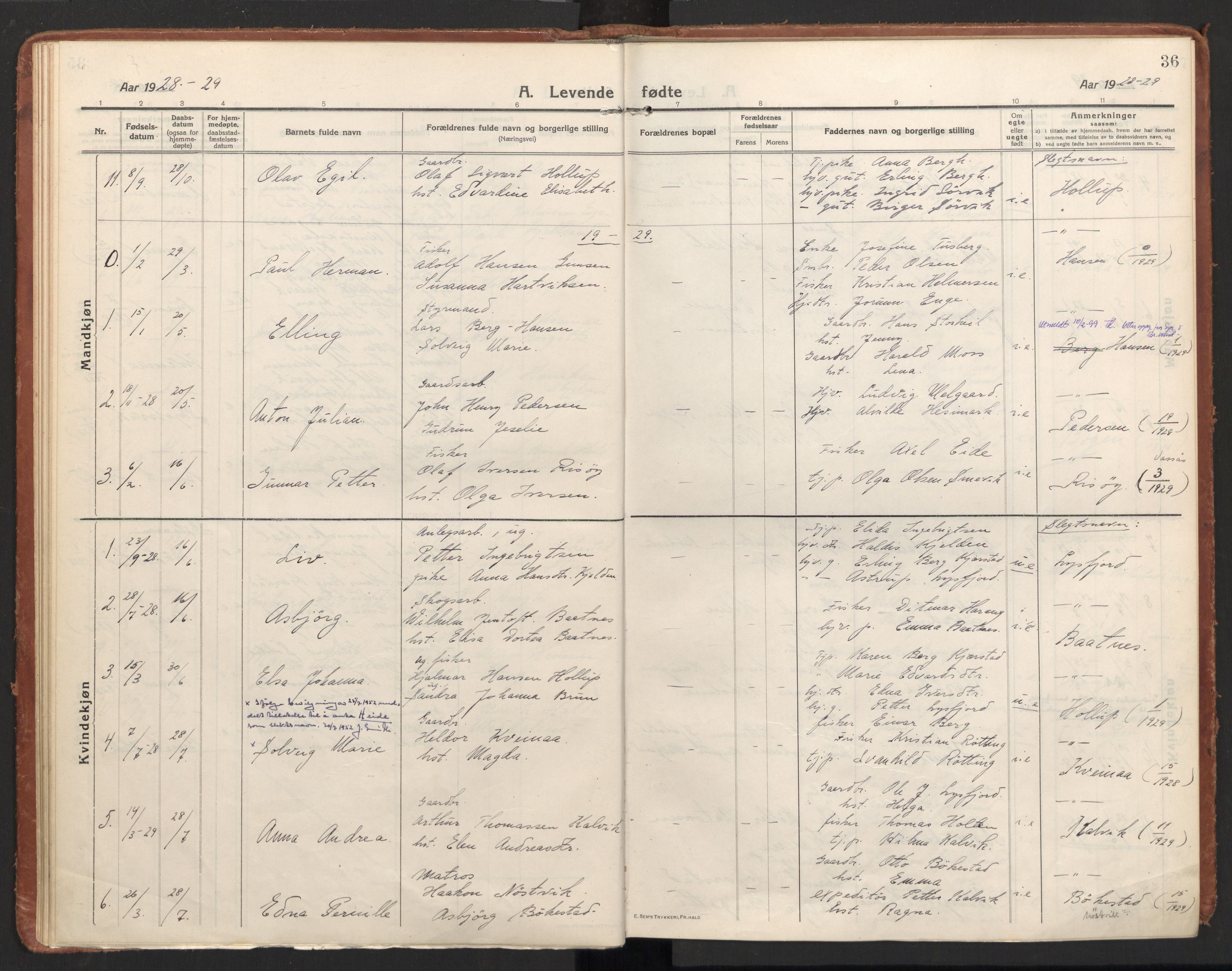 Ministerialprotokoller, klokkerbøker og fødselsregistre - Nordland, AV/SAT-A-1459/811/L0168: Parish register (official) no. 811A05, 1914-1932, p. 36