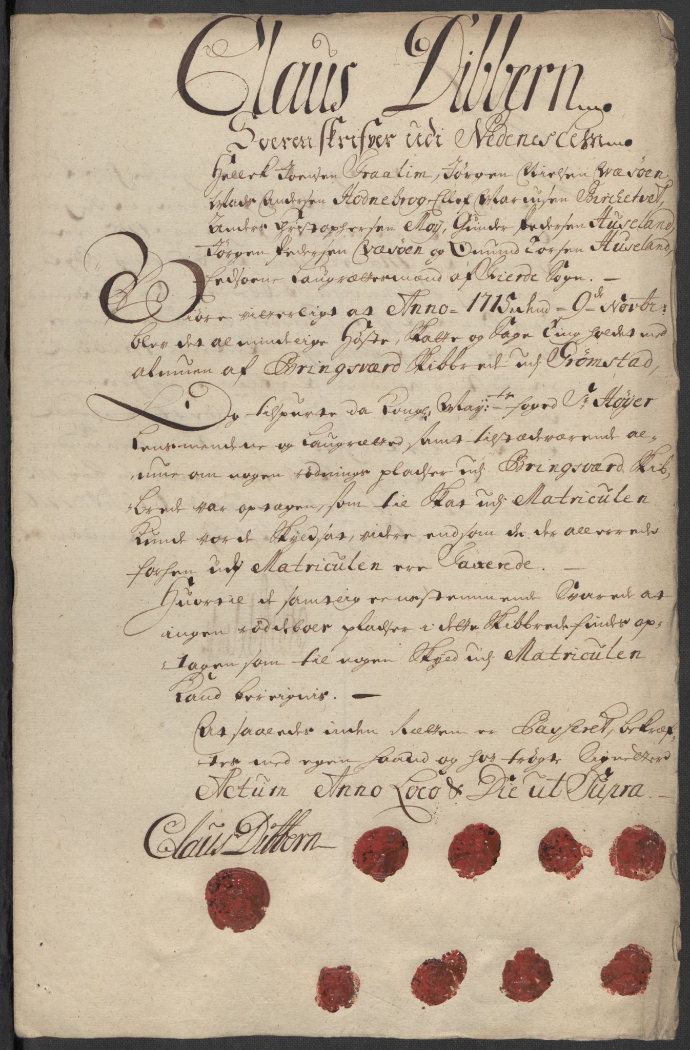 Rentekammeret inntil 1814, Reviderte regnskaper, Fogderegnskap, AV/RA-EA-4092/R39/L2323: Fogderegnskap Nedenes, 1715, p. 19