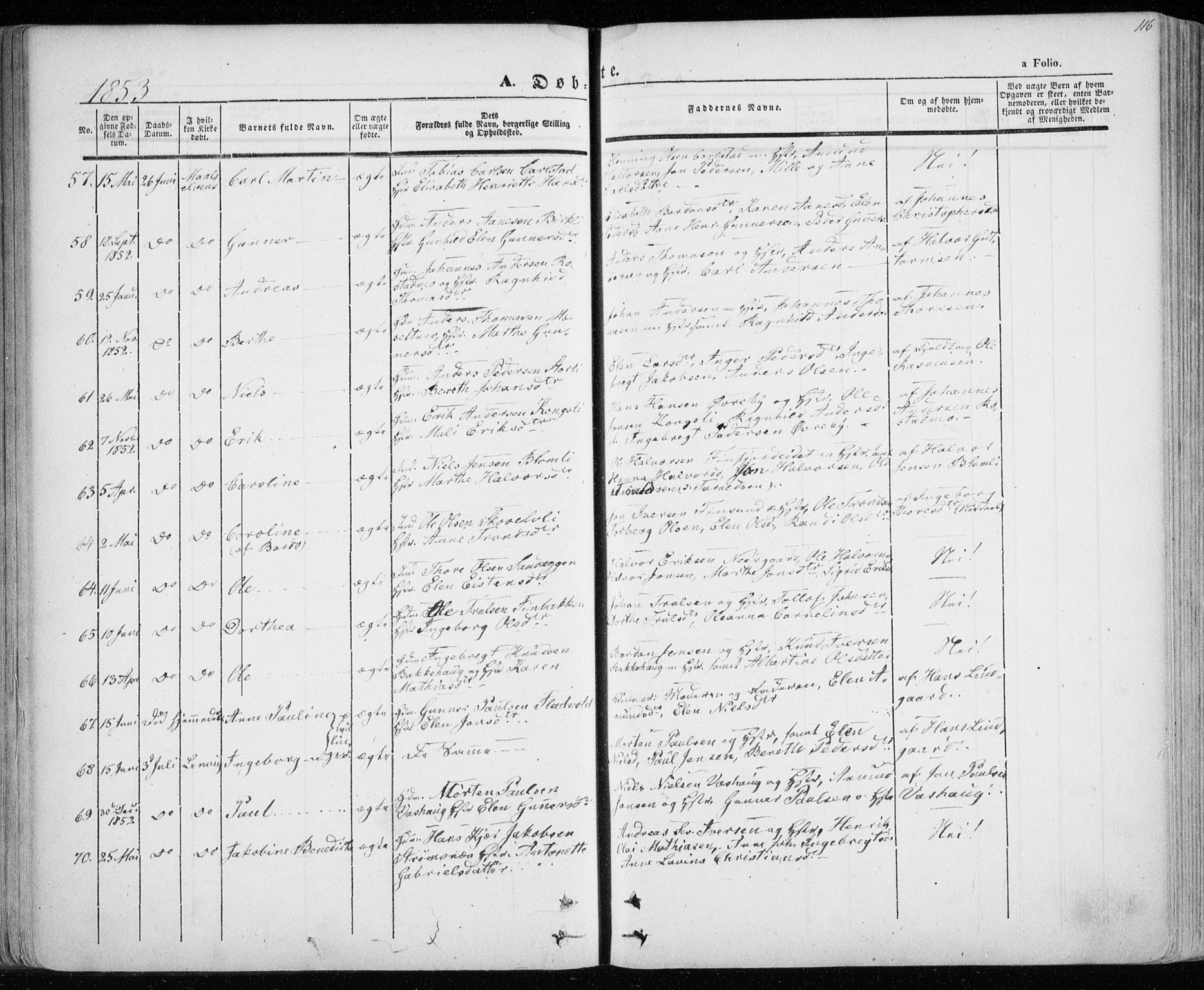 Lenvik sokneprestembete, SATØ/S-1310/H/Ha/Haa/L0006kirke: Parish register (official) no. 6, 1845-1854, p. 116