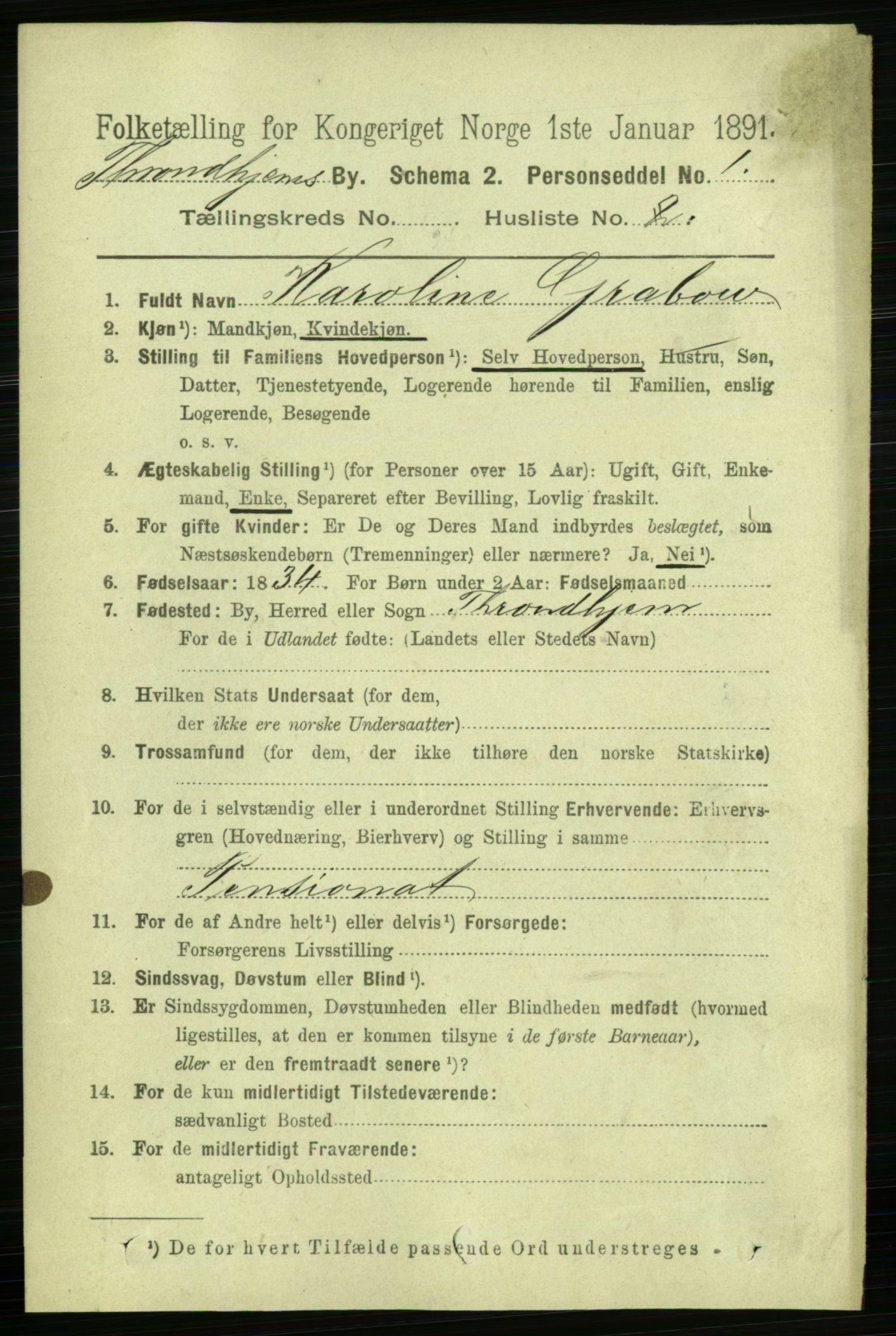 RA, 1891 census for 1601 Trondheim, 1891, p. 28748