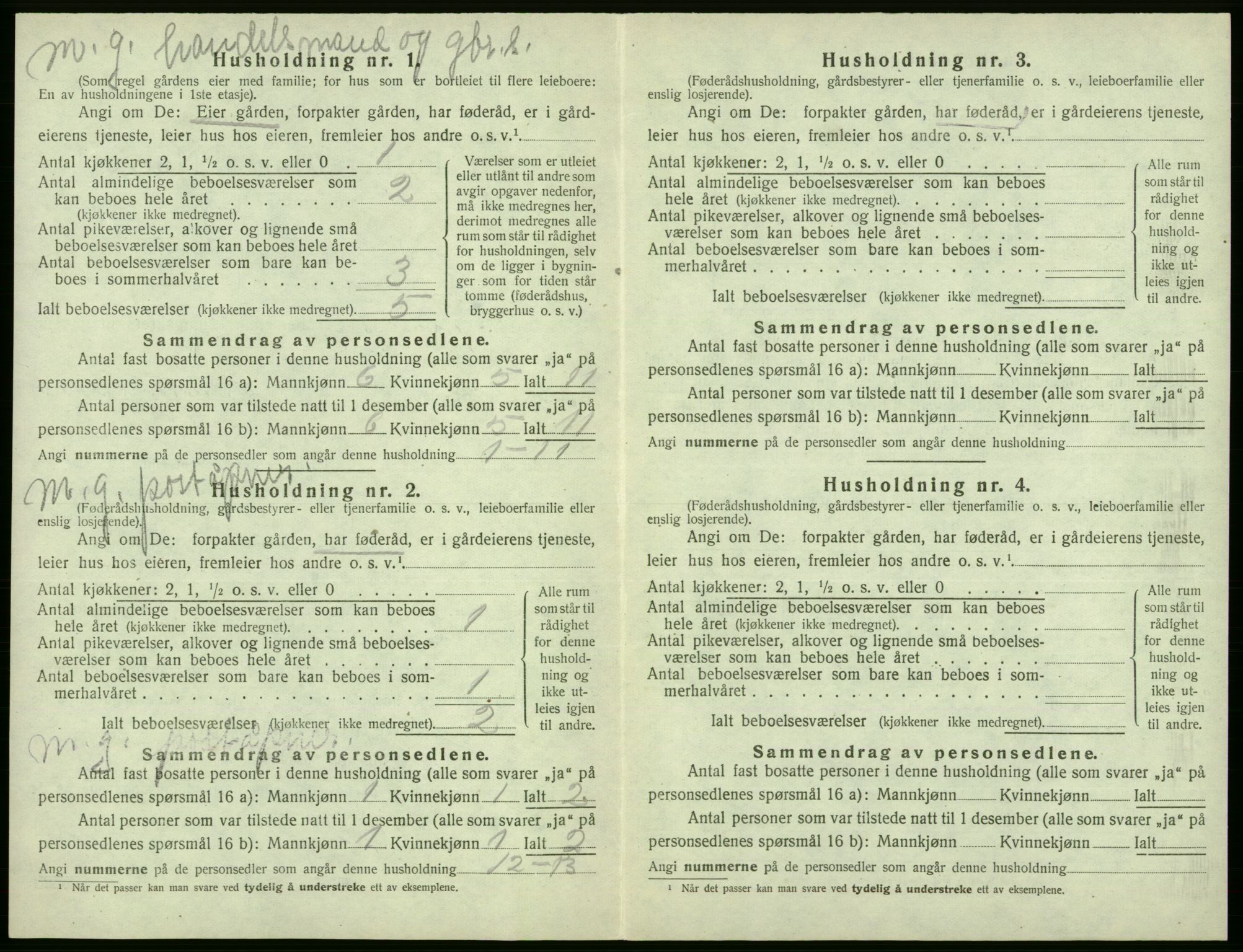 SAB, 1920 census for Fjell, 1920, p. 783