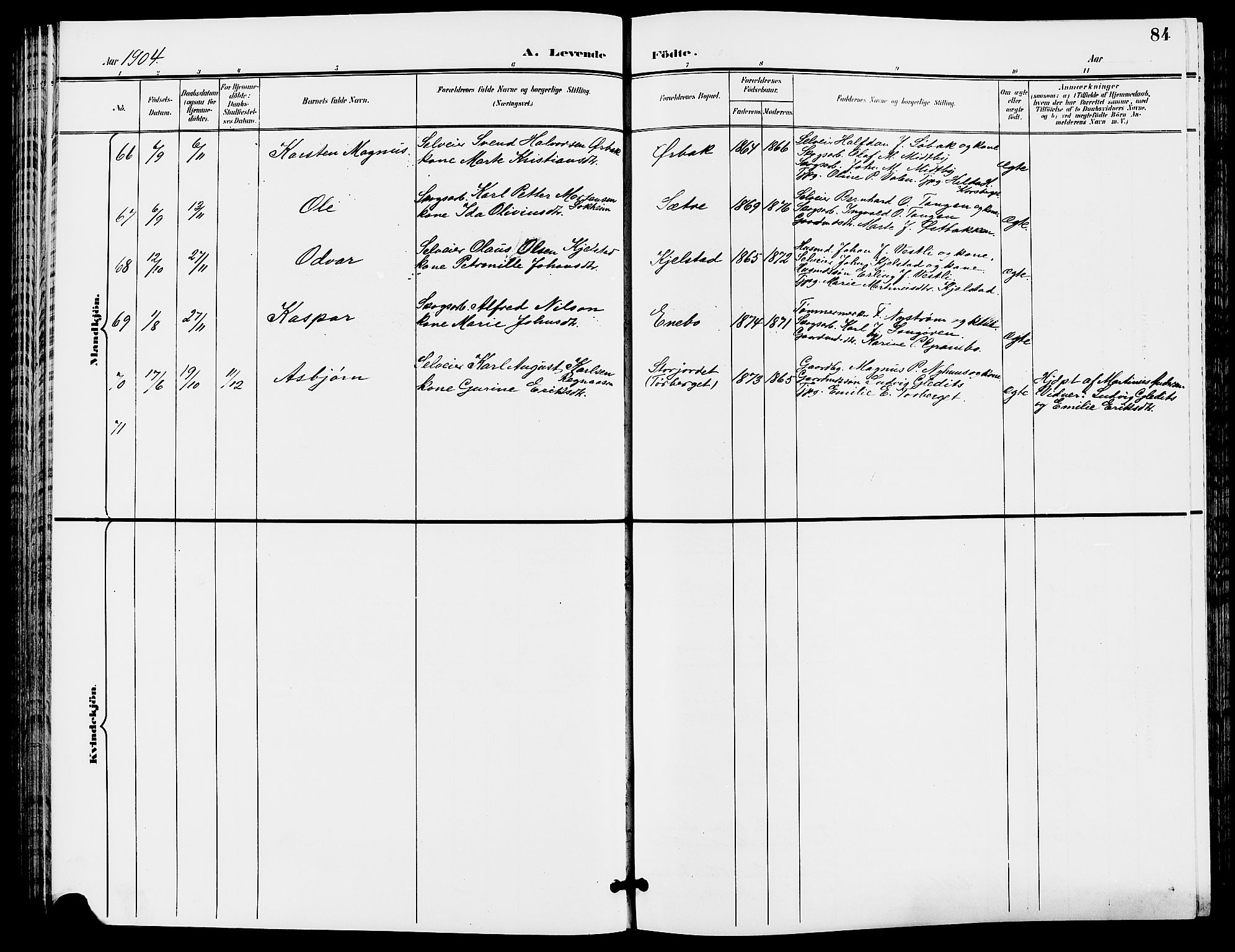 Trysil prestekontor, AV/SAH-PREST-046/H/Ha/Hab/L0006: Parish register (copy) no. 6, 1896-1912, p. 84