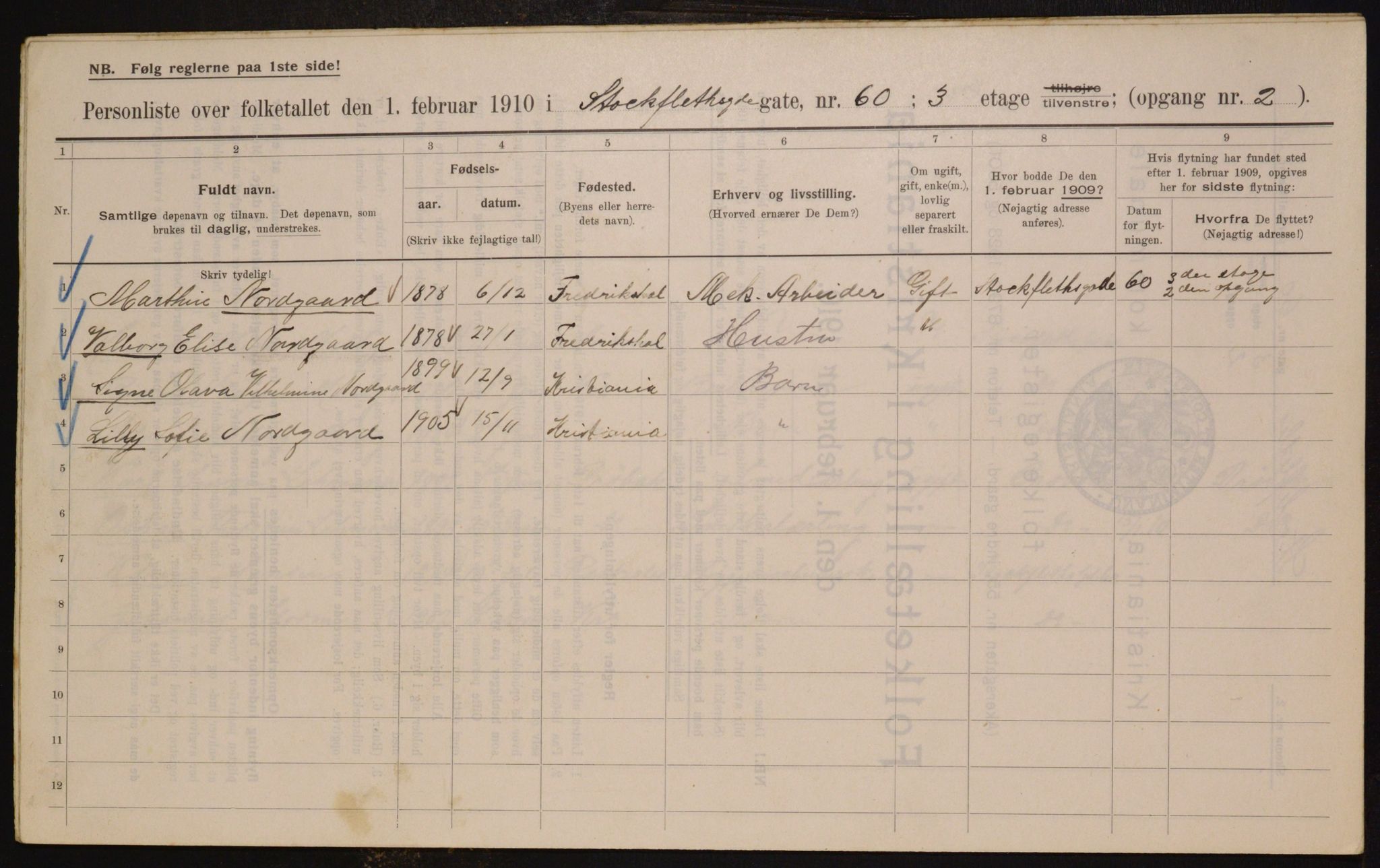 OBA, Municipal Census 1910 for Kristiania, 1910, p. 97212