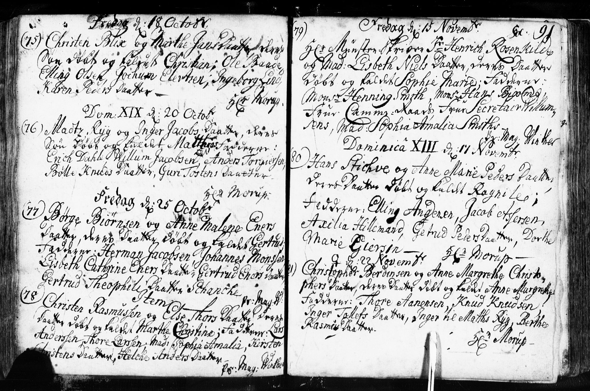 Domkirken sokneprestkontor, AV/SAST-A-101812/001/30/30BB/L0003: Parish register (copy) no. B 3, 1733-1751, p. 91