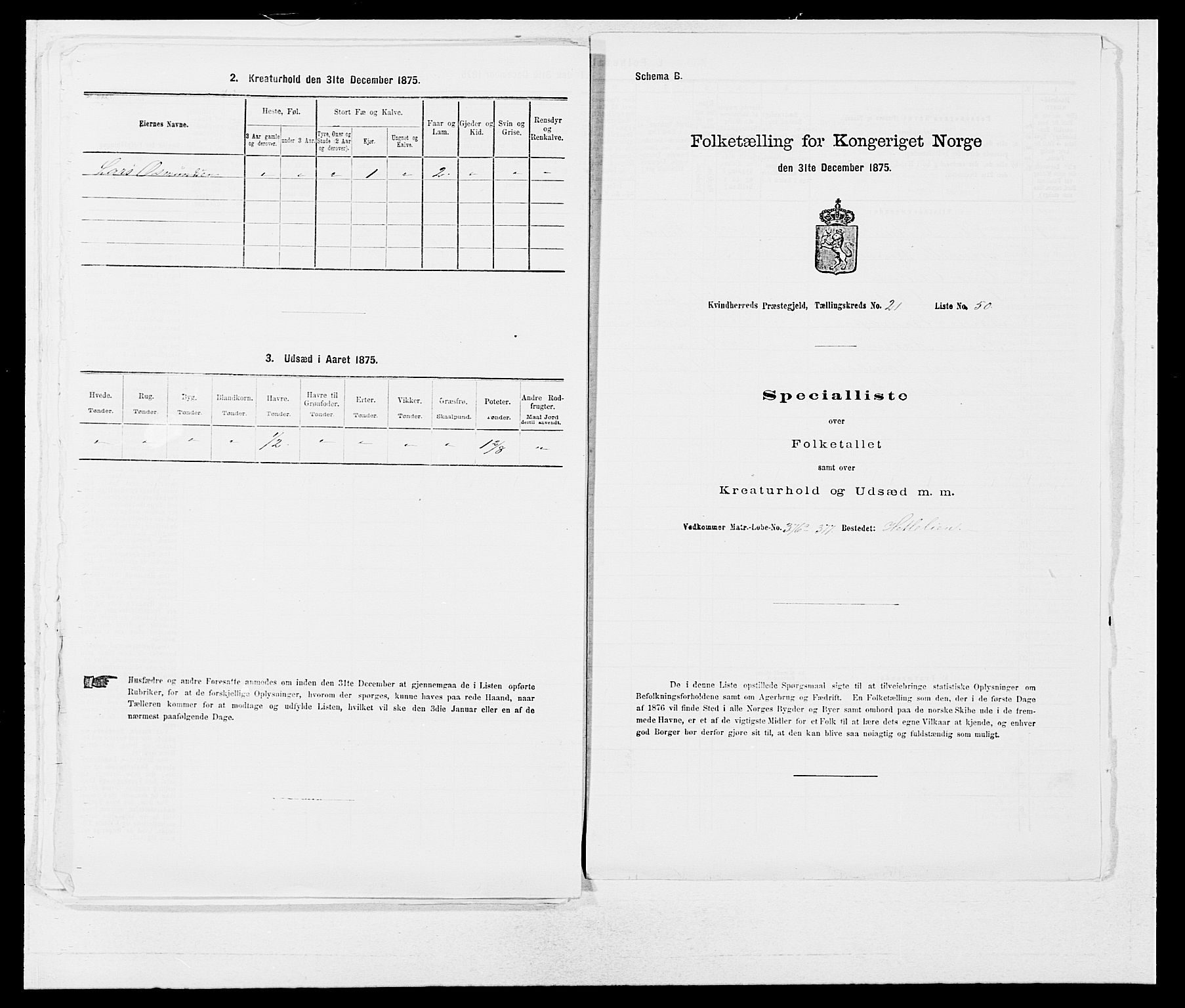 SAB, 1875 census for 1224P Kvinnherad, 1875, p. 1453