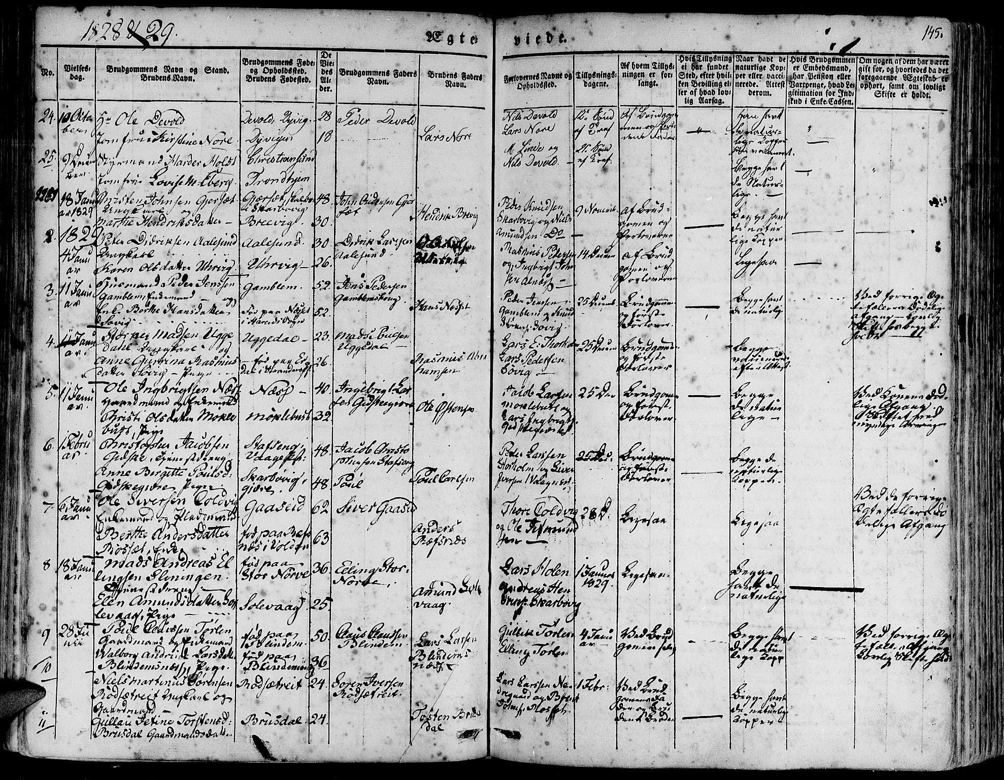 Ministerialprotokoller, klokkerbøker og fødselsregistre - Møre og Romsdal, AV/SAT-A-1454/528/L0395: Parish register (official) no. 528A06, 1828-1839, p. 145