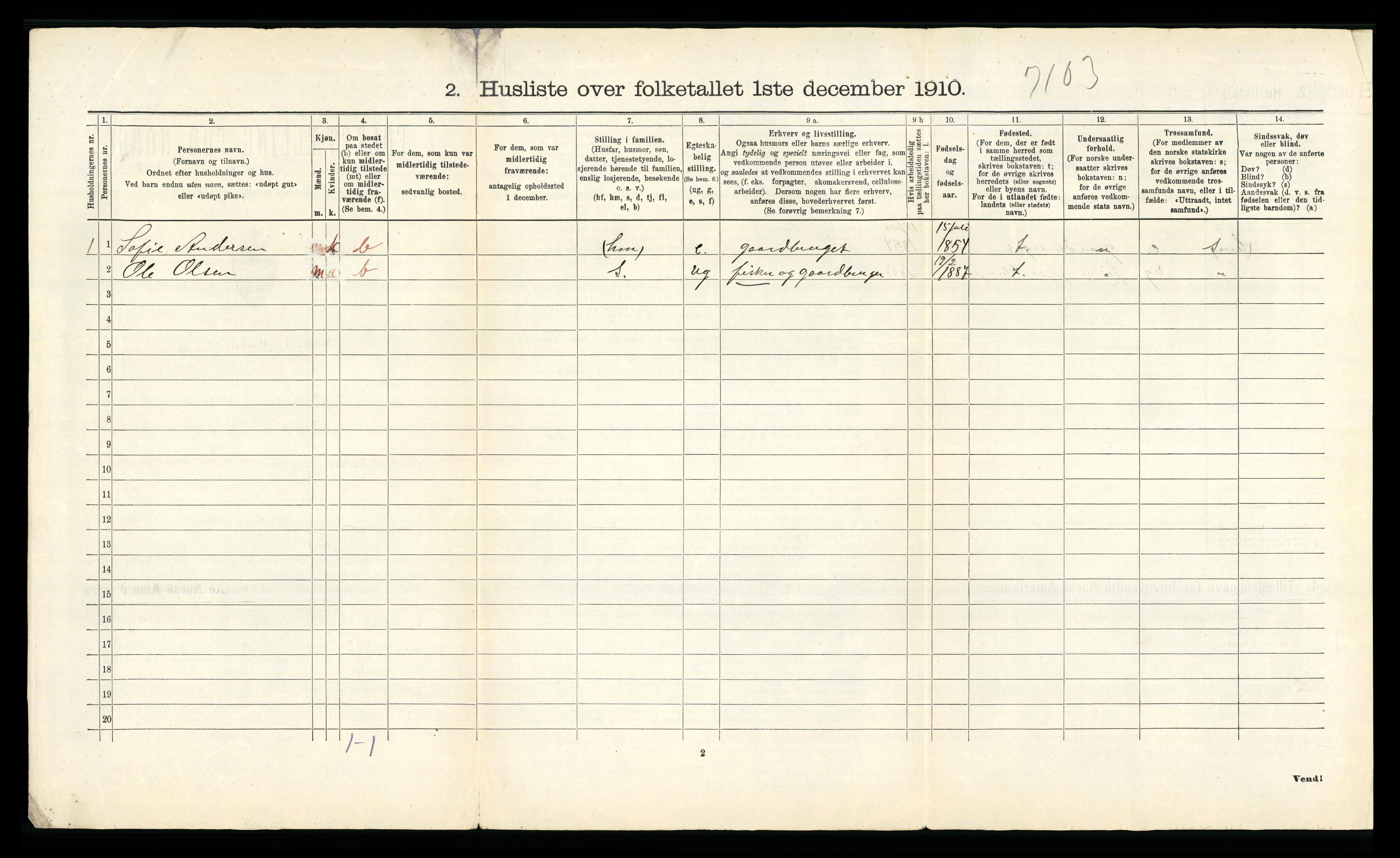 RA, 1910 census for Velfjord, 1910, p. 32