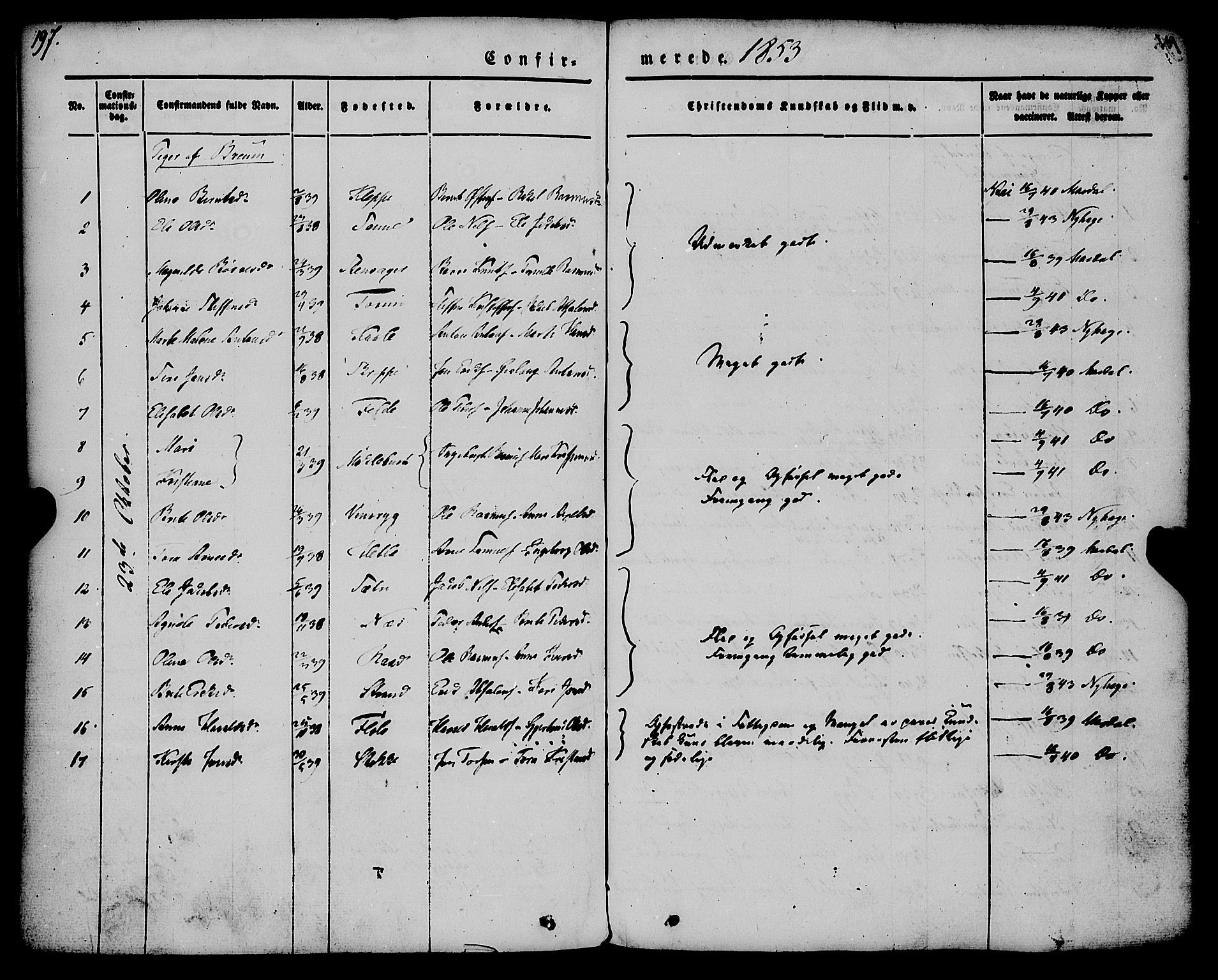 Gloppen sokneprestembete, AV/SAB-A-80101/H/Haa/Haaa/L0008: Parish register (official) no. A 8, 1837-1855, p. 197