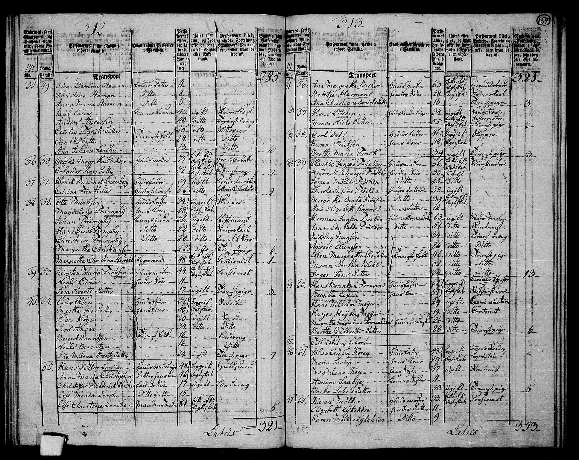 RA, 1801 census for 1301 Bergen, 1801, p. 156b-157a