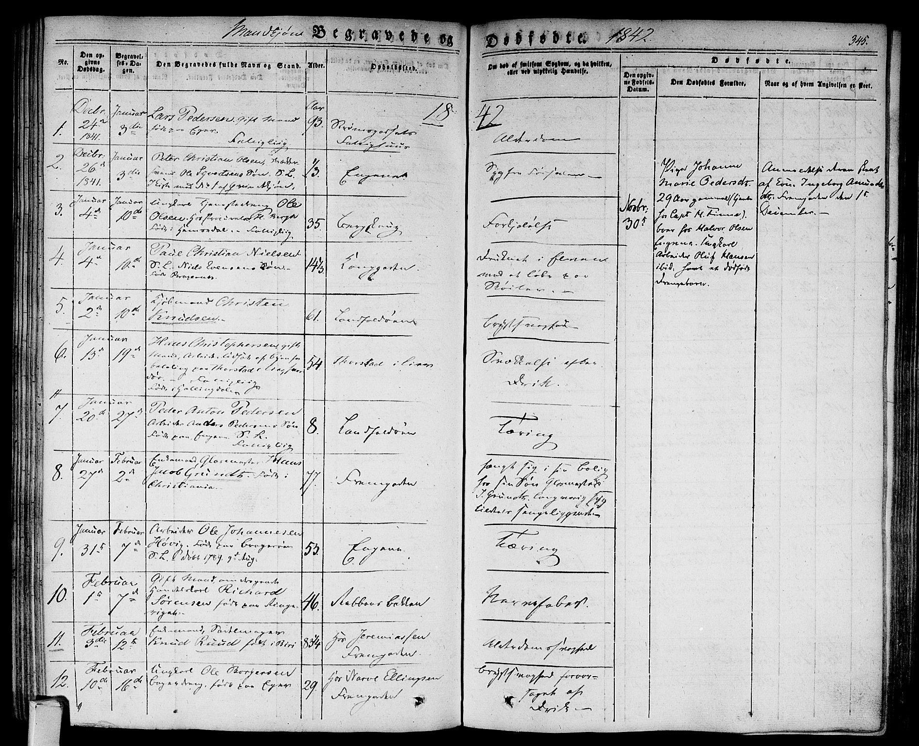 Bragernes kirkebøker, AV/SAKO-A-6/F/Fb/L0001: Parish register (official) no. II 1, 1830-1847, p. 345