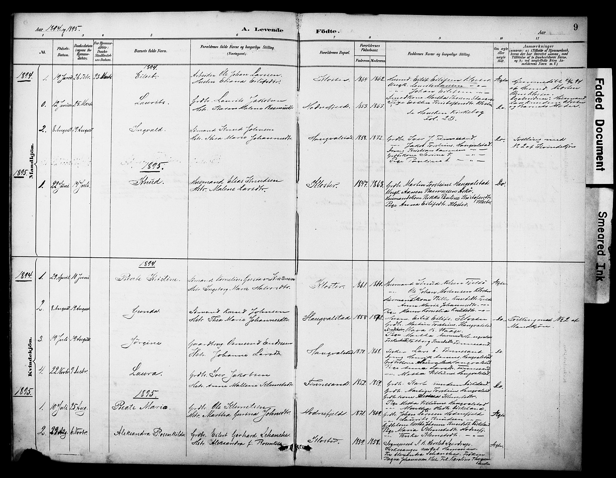 Rennesøy sokneprestkontor, SAST/A -101827/H/Ha/Haa/L0014: Parish register (official) no. A 14, 1890-1908, p. 9