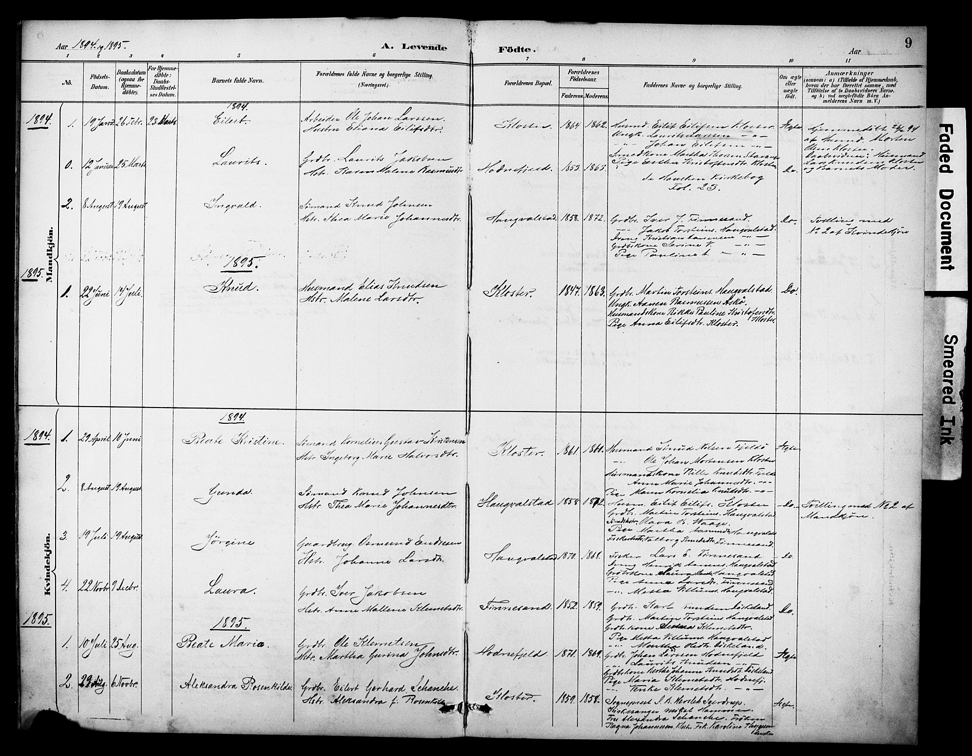 Rennesøy sokneprestkontor, AV/SAST-A -101827/H/Ha/Haa/L0014: Parish register (official) no. A 14, 1890-1908, p. 9