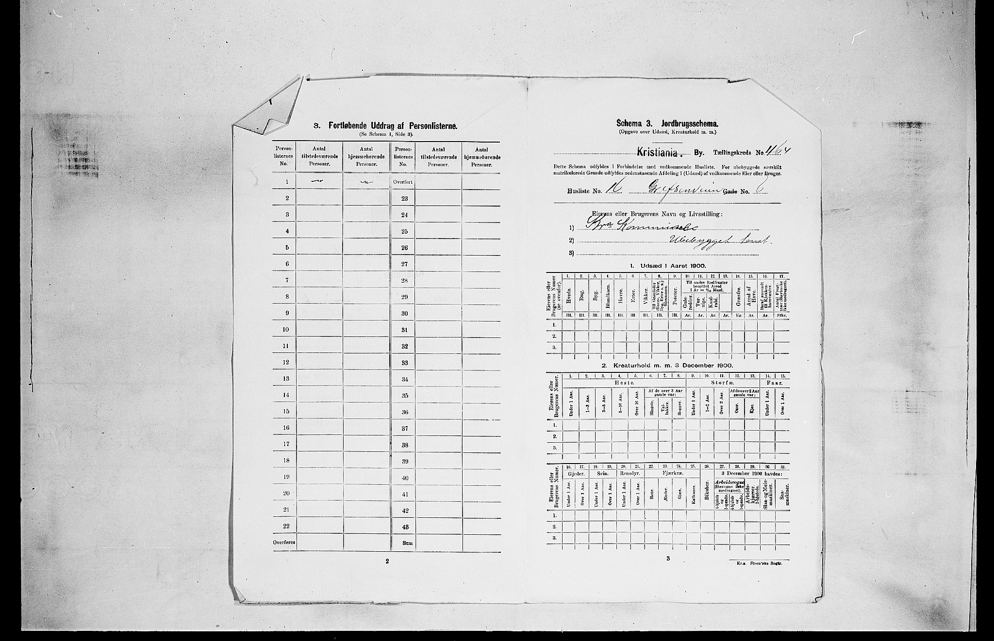 SAO, 1900 census for Kristiania, 1900, p. 27796